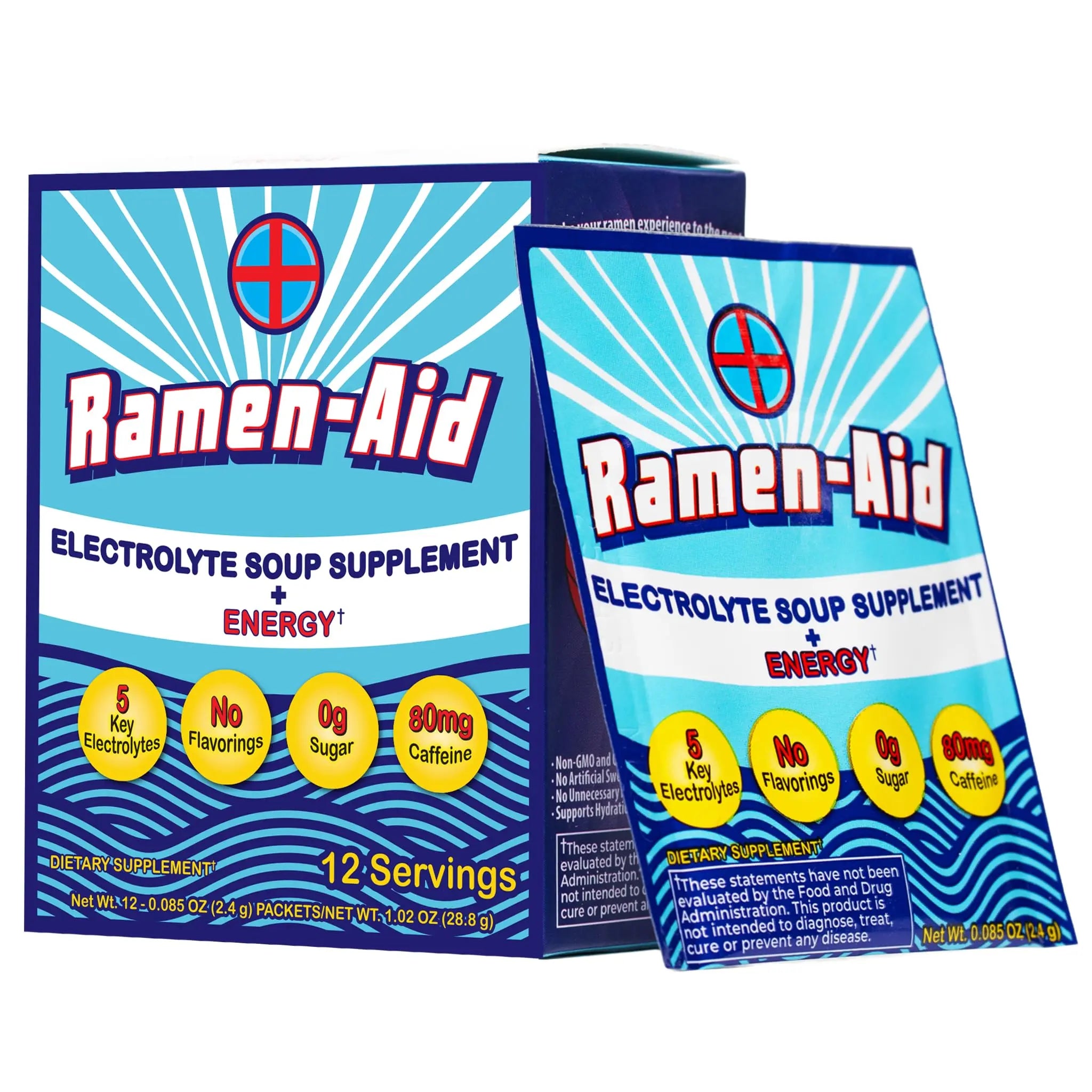 Ramen-Aid Electrolyte Soup Supplement with Energy, 80mg Caffeine, Sodium-Free, Sugar-Free, 12 Packets Ramen-Aid buy supplements canada