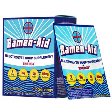 Ramen-Aid Electrolyte Soup Supplement with Energy, 80mg Caffeine, Sodium-Free, Sugar-Free, 12 Packets Ramen-Aid buy supplements canada