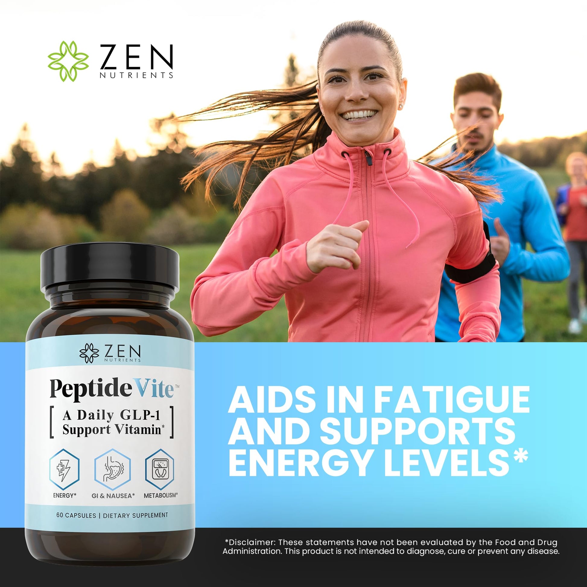 Zen Nutrients PeptideVite GLP-1 Support Vitamin for Gut Health with Probiotics, Bromelain, Chromium Picolinate & Organic Ginger (60 Capsules) Zen Nutrients buy supplements canada