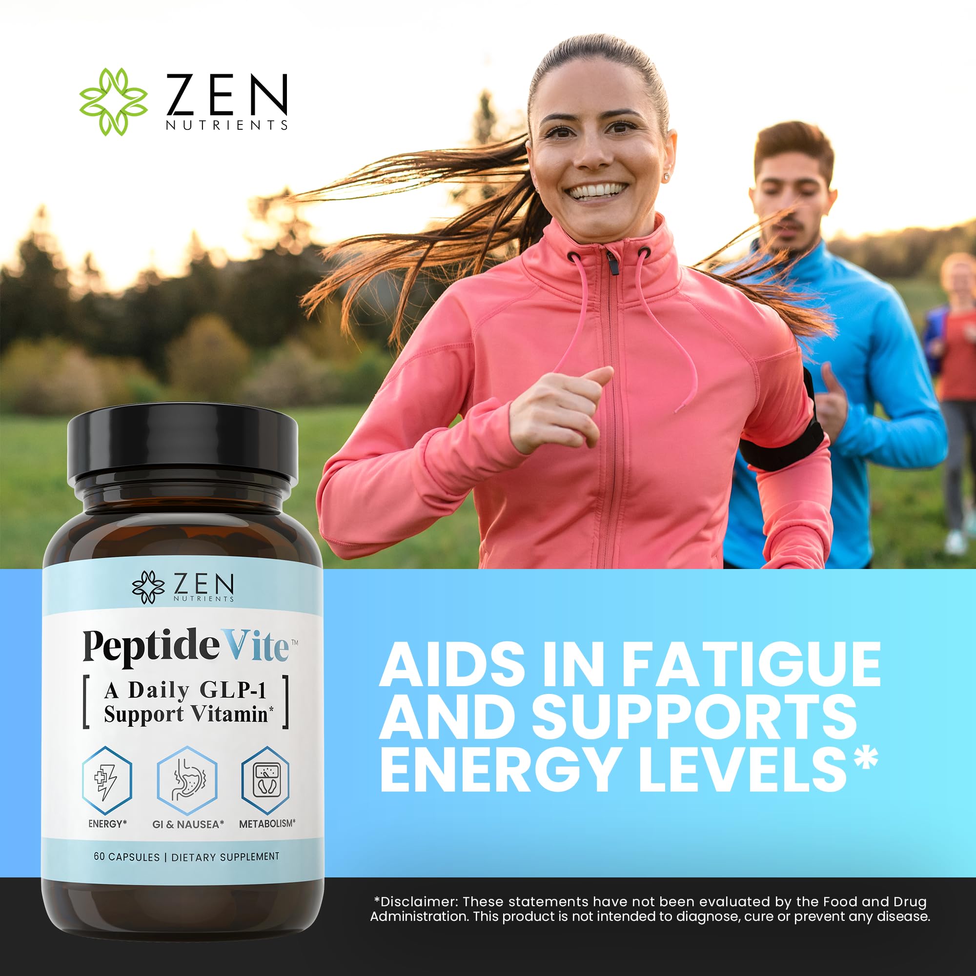 Zen Nutrients PeptideVite GLP-1 Support Vitamin for Gut Health with Probiotics, Bromelain, Chromium Picolinate & Organic Ginger (60 Capsules) Zen Nutrients buy supplements canada