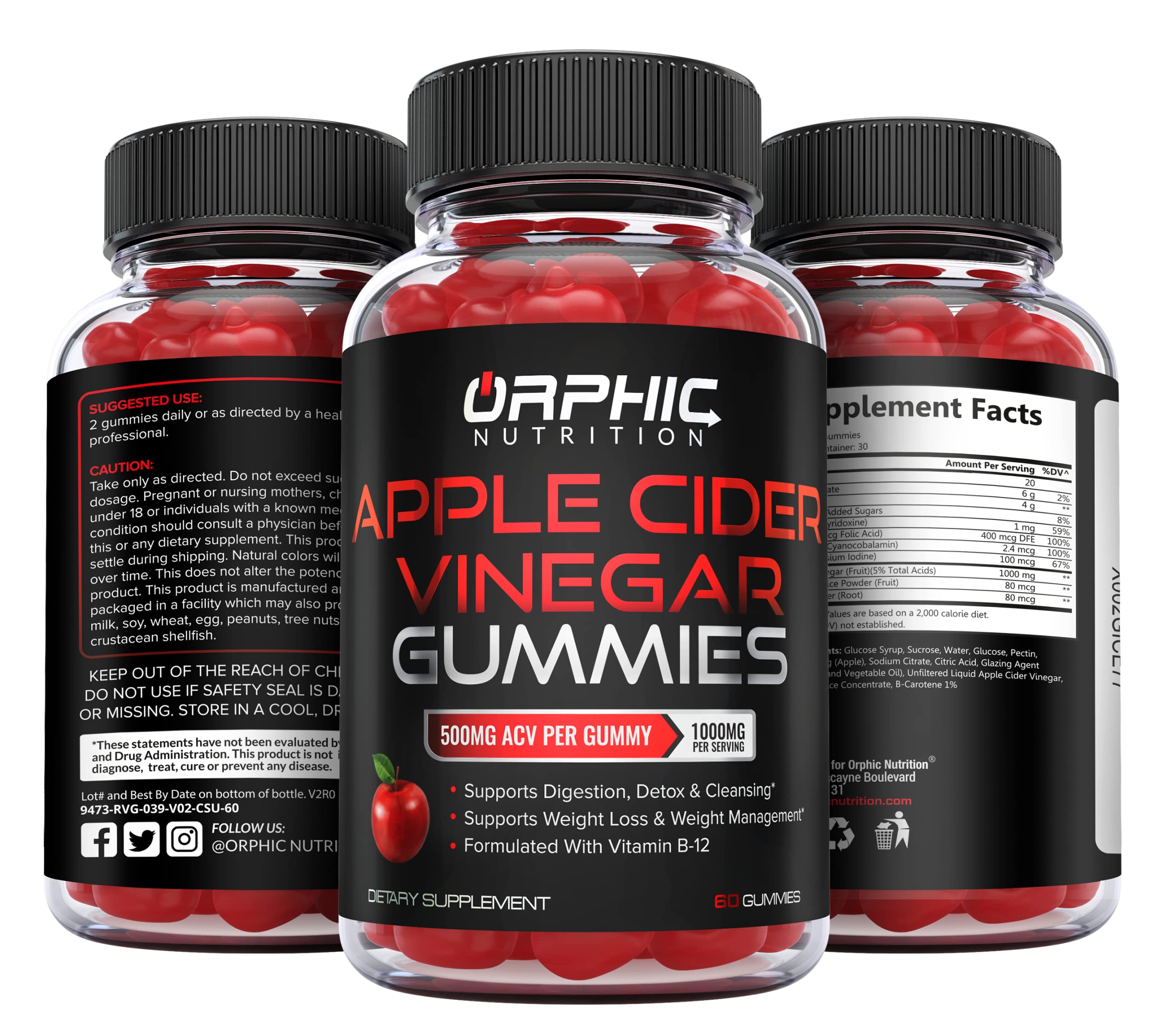 Apple Cider Vinegar Gummies - 1000mg - Formulated to Support Weight ORPHIC NUTRITION buy supplements canada