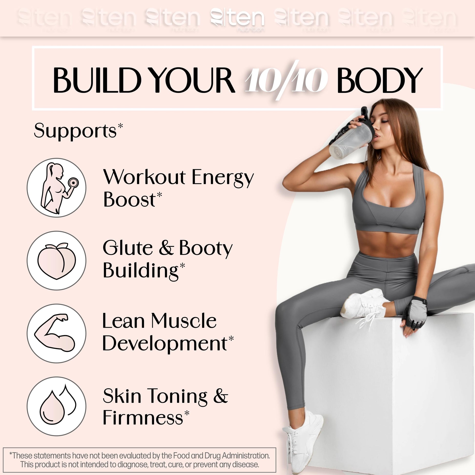 New - Creatine + Collagen for Women – Supports Lean Muscle Growth & Development, Booty Gain, Energy & Recovery – 5g Creatine Monohydrate Plus 5000mg Collagen Peptides Combo – Unflavored, 30 Servings 10Ten Nutrition buy supplements canada