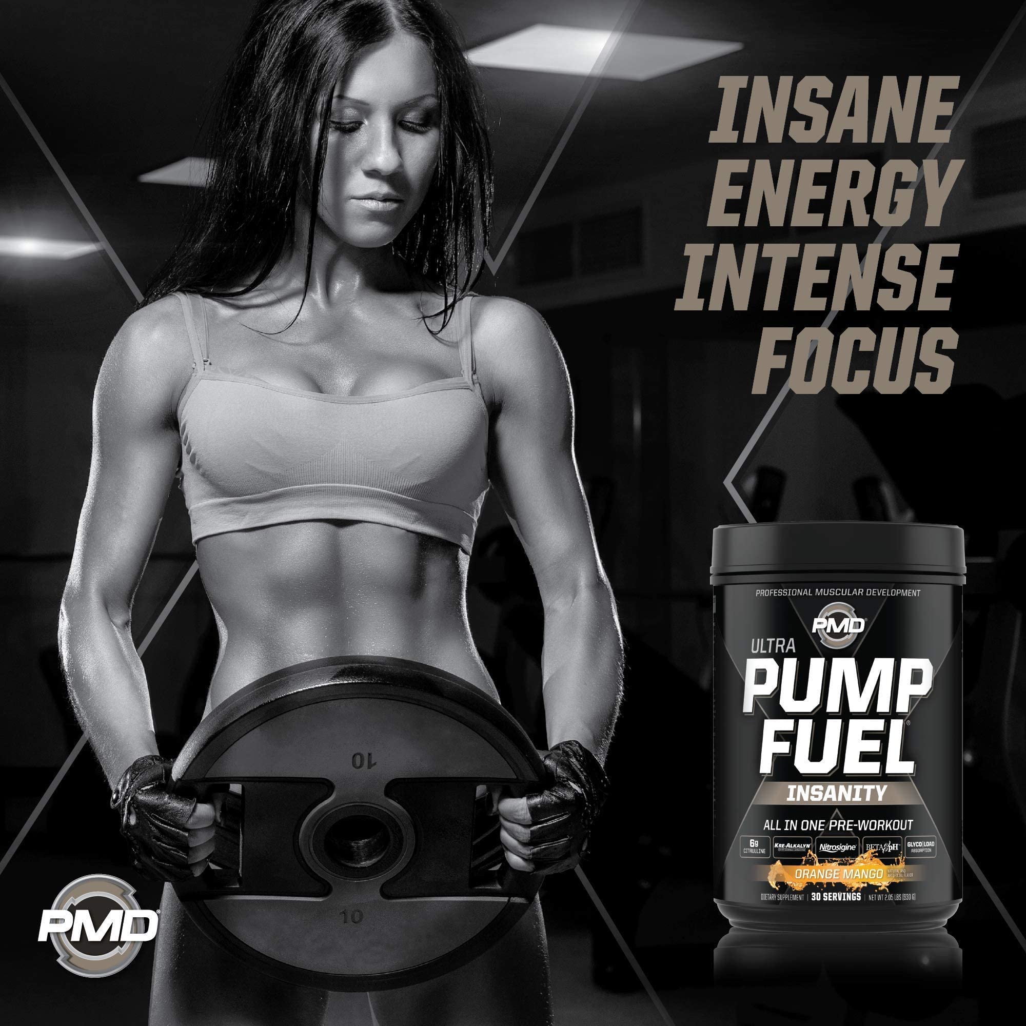 PMD Sports Ultra Pump Fuel Insanity - Pre Workout - Tropical Orange Mango (30 Servings) PMD buy supplements canada