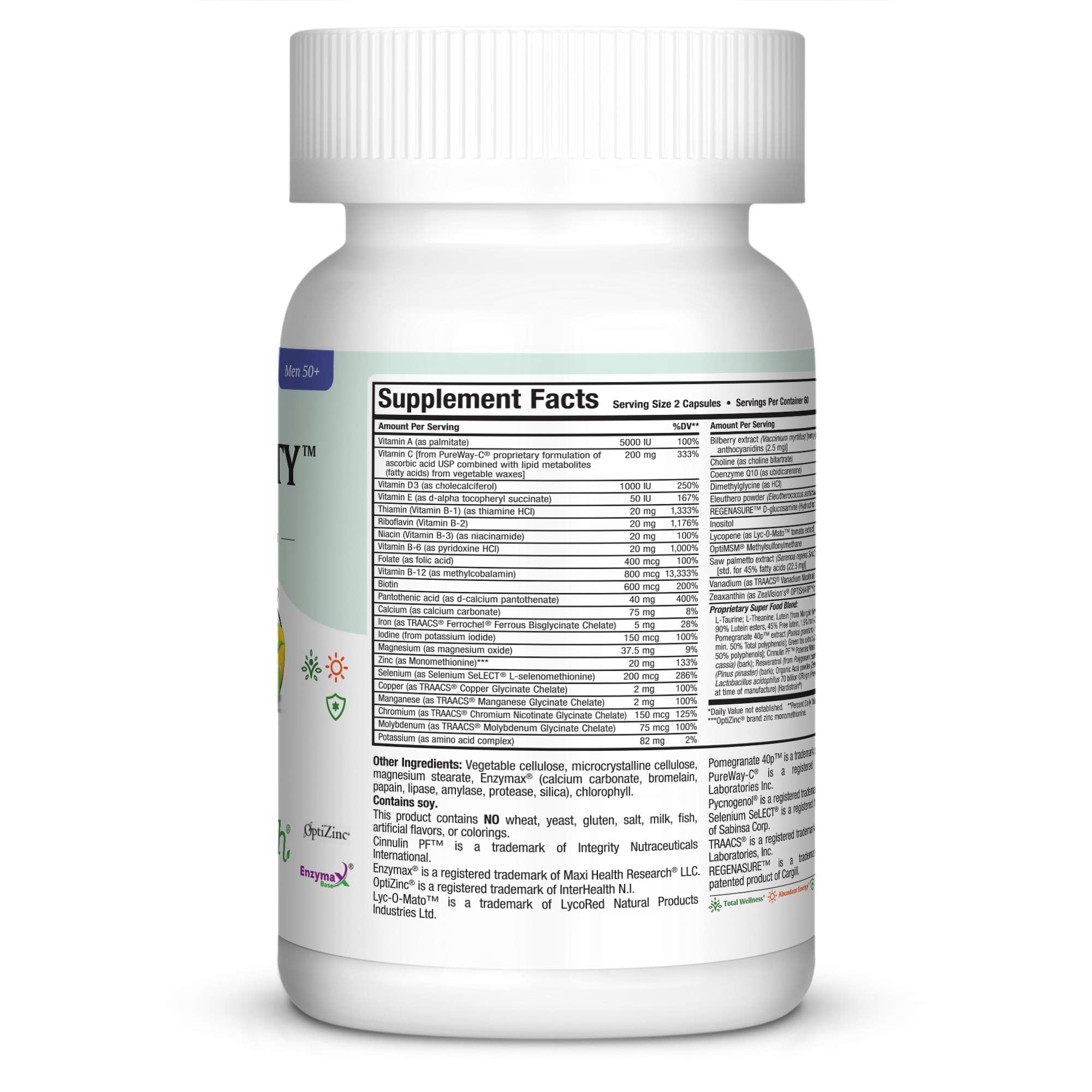 Mens Multivitamin 50 Plus – Daily Multivitamin for Men Over 50 with Vitamin B12, A, D, C, Zinc, Magnesium & More – Energy, Immune & Heart Support Mens Multi Vitamins - Non-GMO – 120 Capsules Maxi Health buy supplements canada