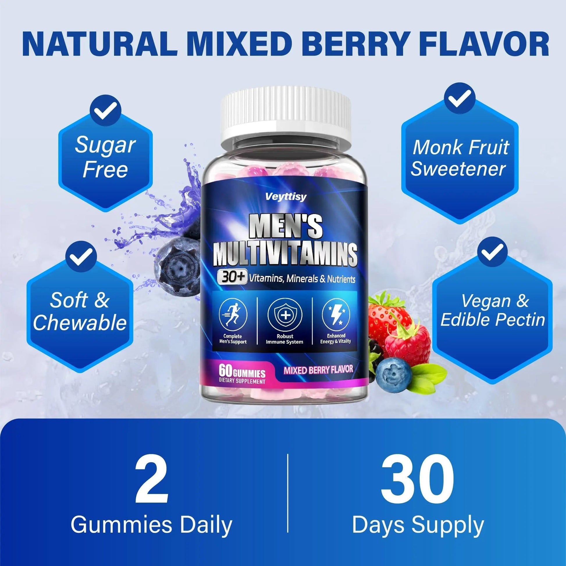 Methylated Multivitamin Gummies for Men - Mens Multivitanins Gummy with Vitamins A C D K E, Methylated Folate, B Complex Veyttisy buy supplements canada