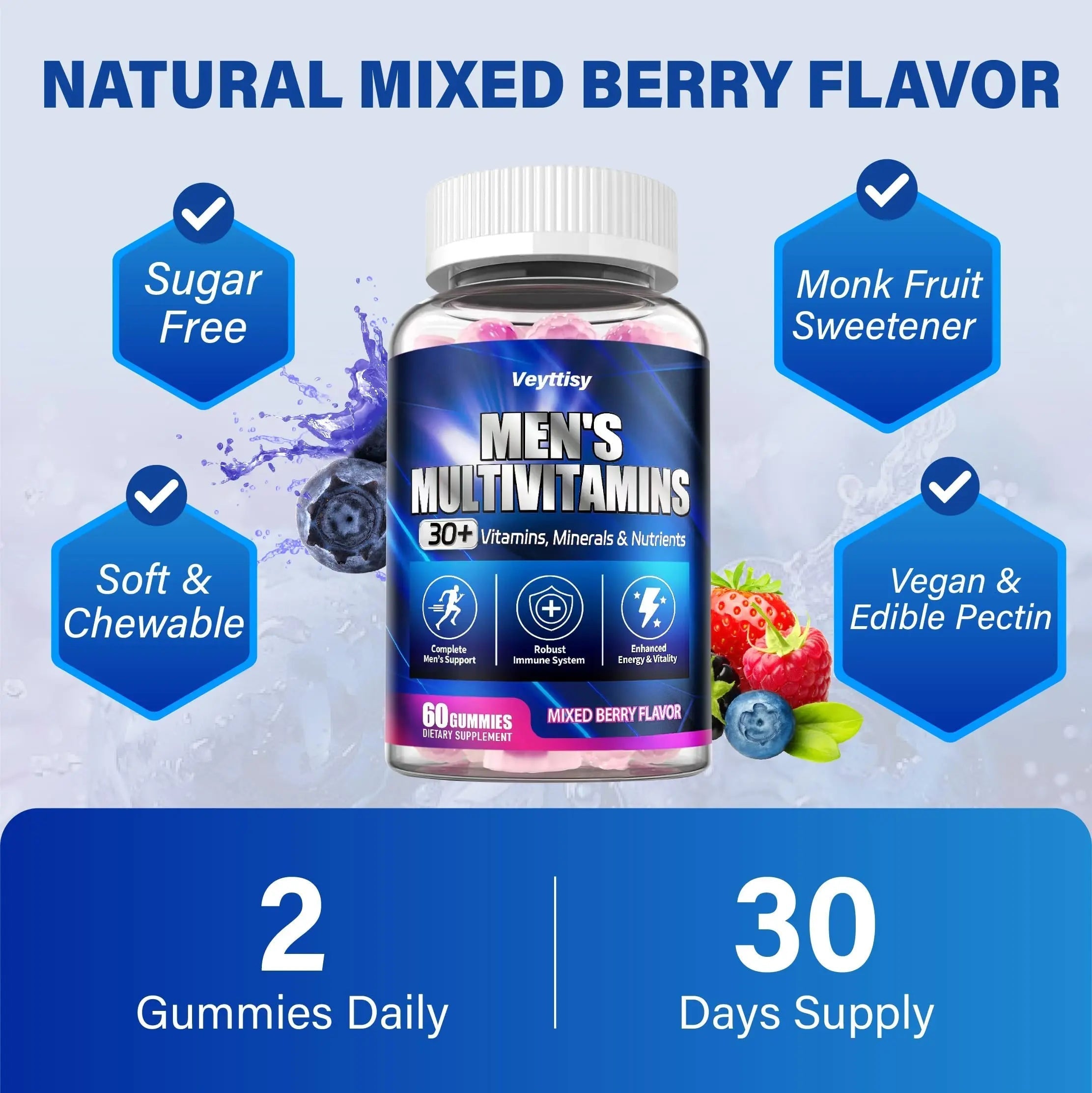 Methylated Multivitamin Gummies for Men - Mens Multivitanins Gummy with Vitamins A C D K E, Methylated Folate, B Complex Veyttisy buy supplements canada