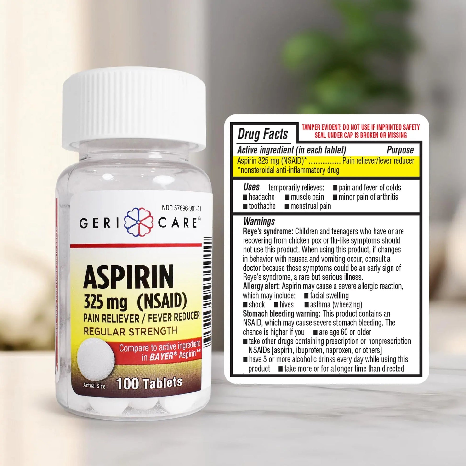 GeriCare Bottled Aspirin 325mg 100 Count Bottle (Pack of 1) GeriCare buy supplements canada