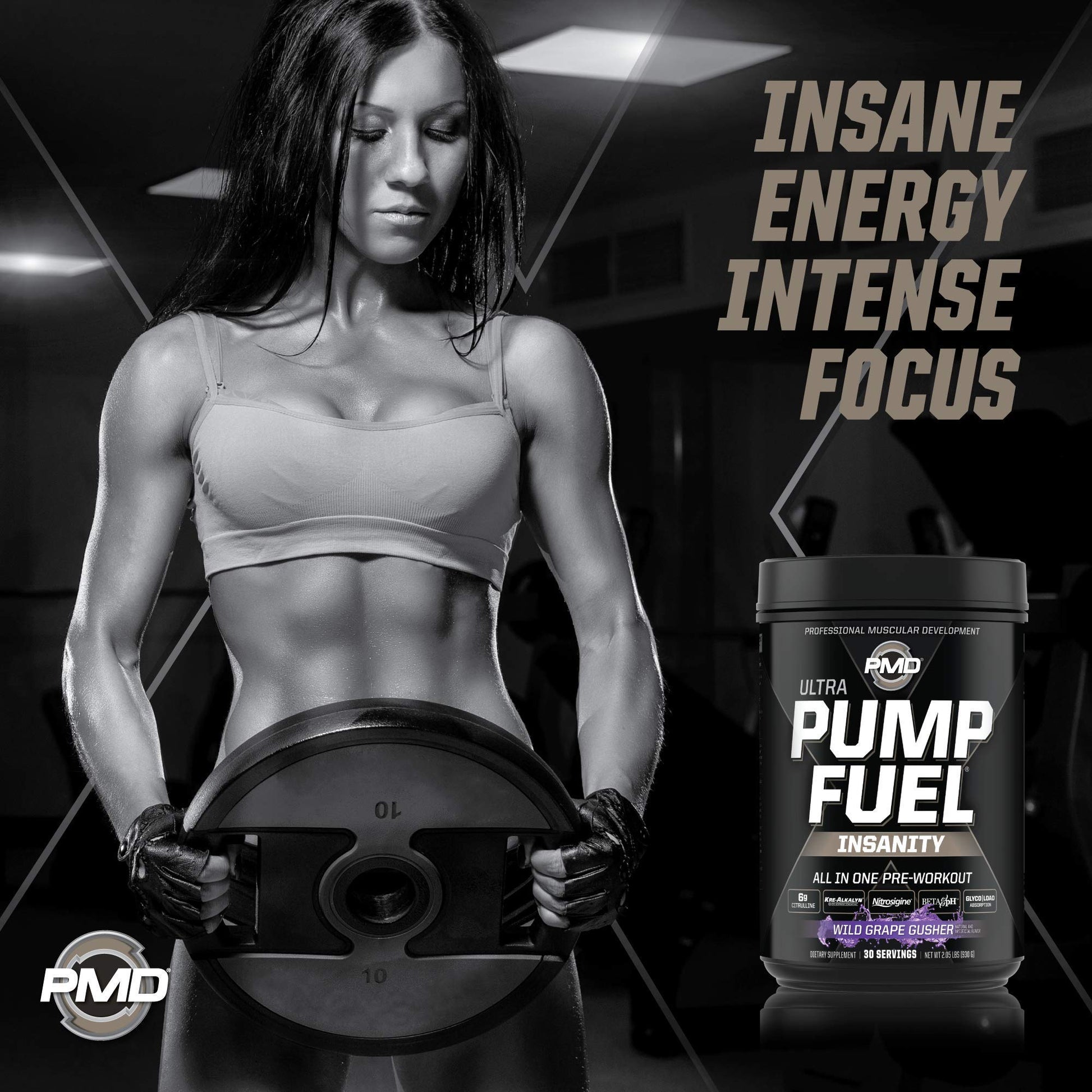 PMD Sports Ultra Pump Fuel Insanity - Pre Workout - Grape Gusher (30 Servings) PMD buy supplements canada