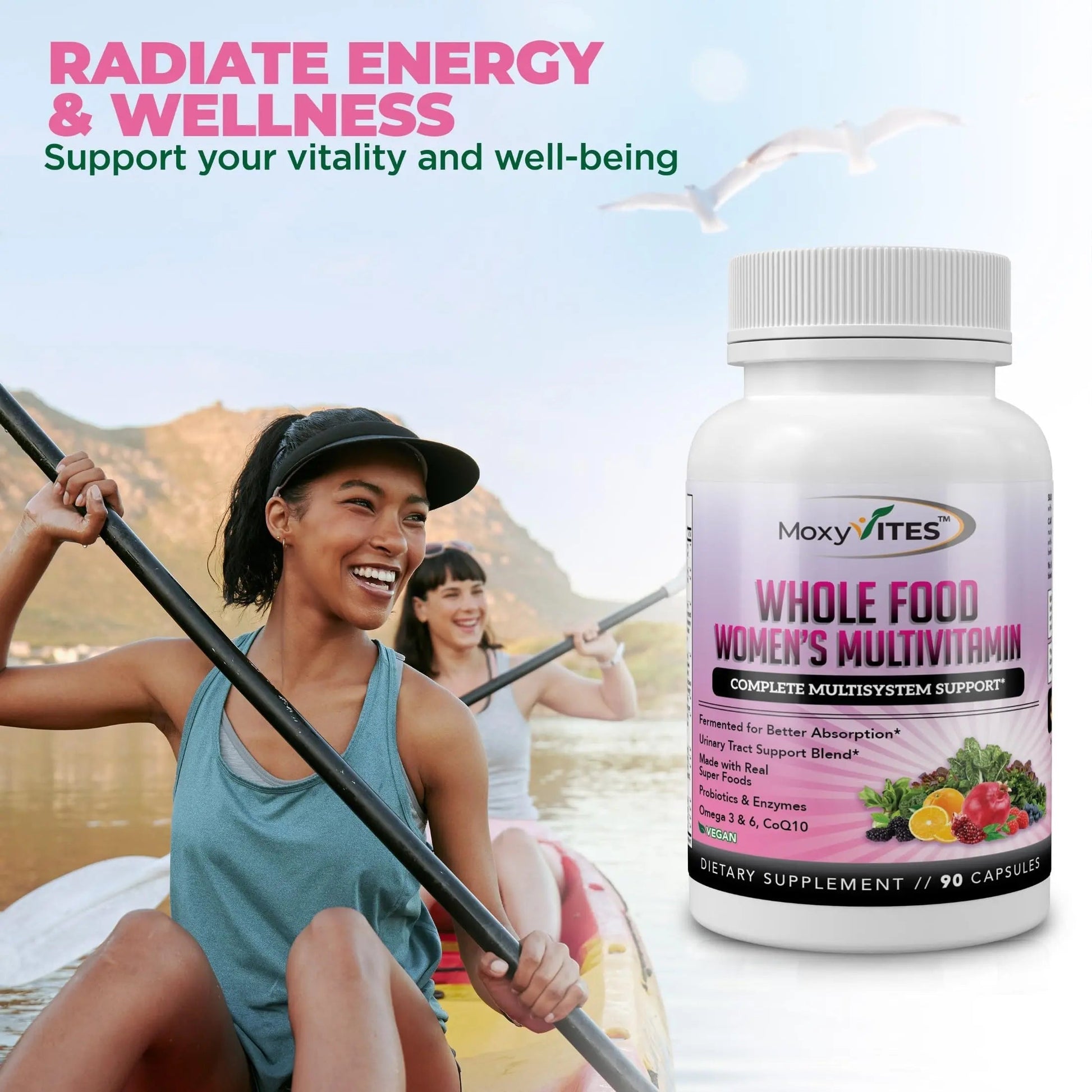 Methylated Multivitamin for Women with Iron - Womens Multivitamin with 44 Organic Whole Food & Fermented Nutrients MoxyVites buy supplements canada