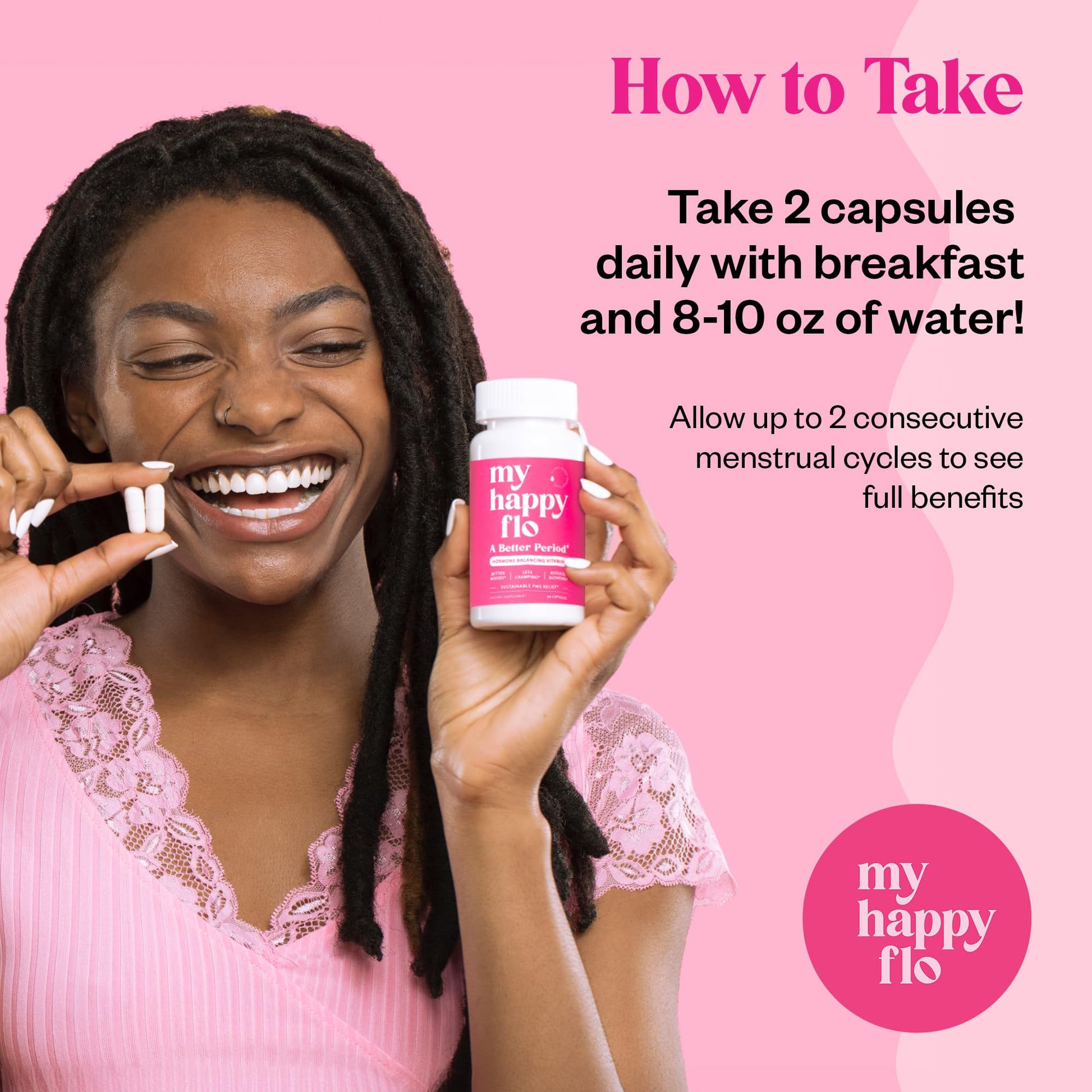 My Happy Flo PMS Support Supplement for Women with Iron, PMS Relief Hormone Support for Women, 10-in-1 PMDD Supplements for Women | DIM & I3C Indole-3-Carbinol for Cramp Relief, Heavy Flow - 60 Caps My Happy Flo buy supplements canada