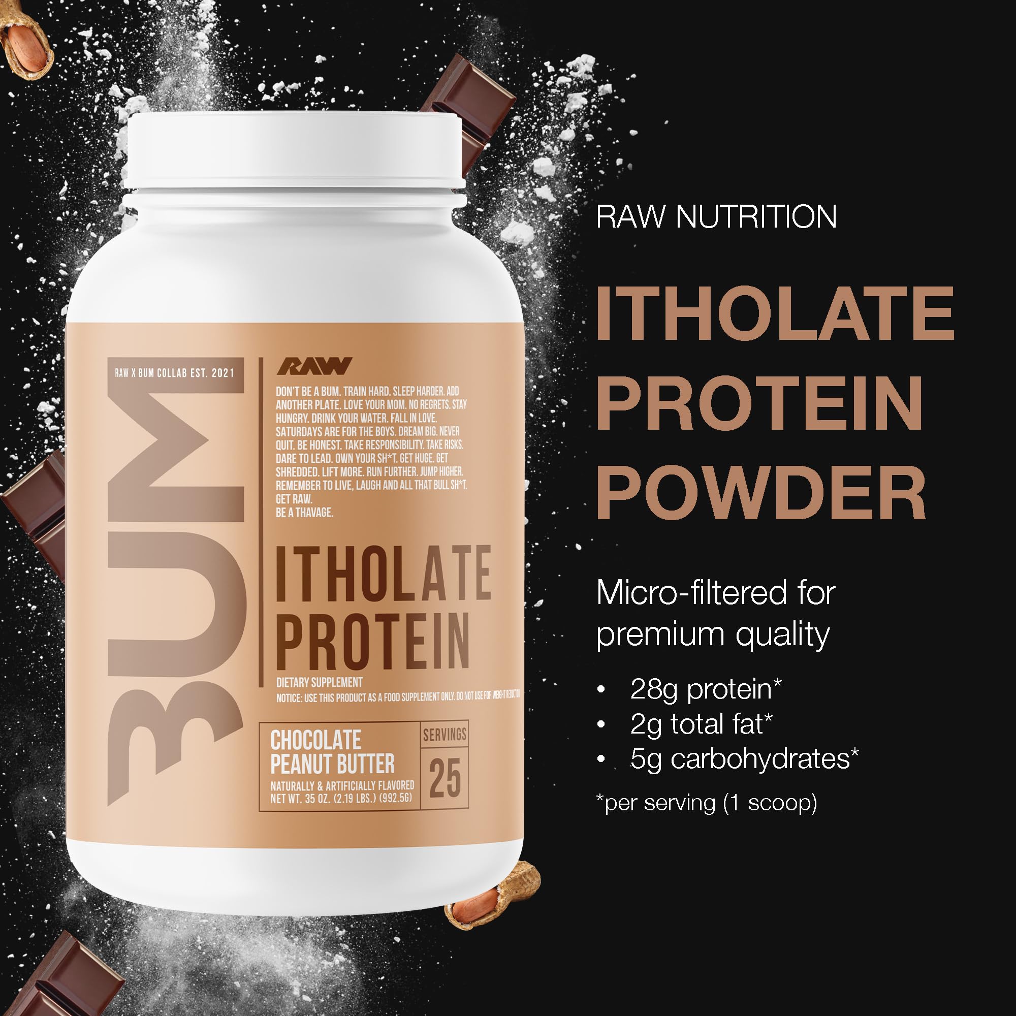 RAW Whey Isolate Protein Powder, Chocolate Peanut Butter (CBUM Itholate) - 100% Grass RAW buy supplements canada