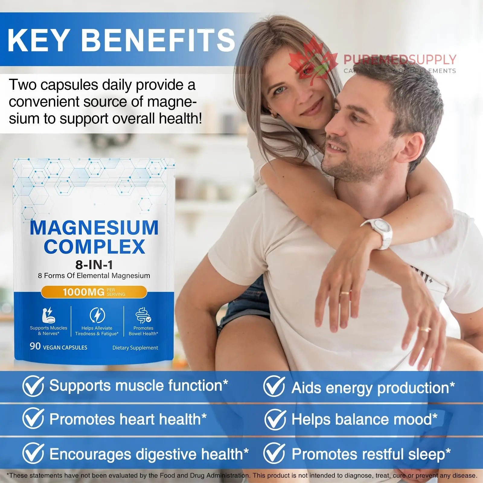 8-in-1 Magnesium Complex Supplement 90 Count, Magnesium Complex Capsules with Magnesium Glycinate, Citrate, Malate, Taurate, Easy Absorption for Sleep, Muscle Relaxation, Nerve & Heart Health, Energy BOIUOITI buy supplements canada
