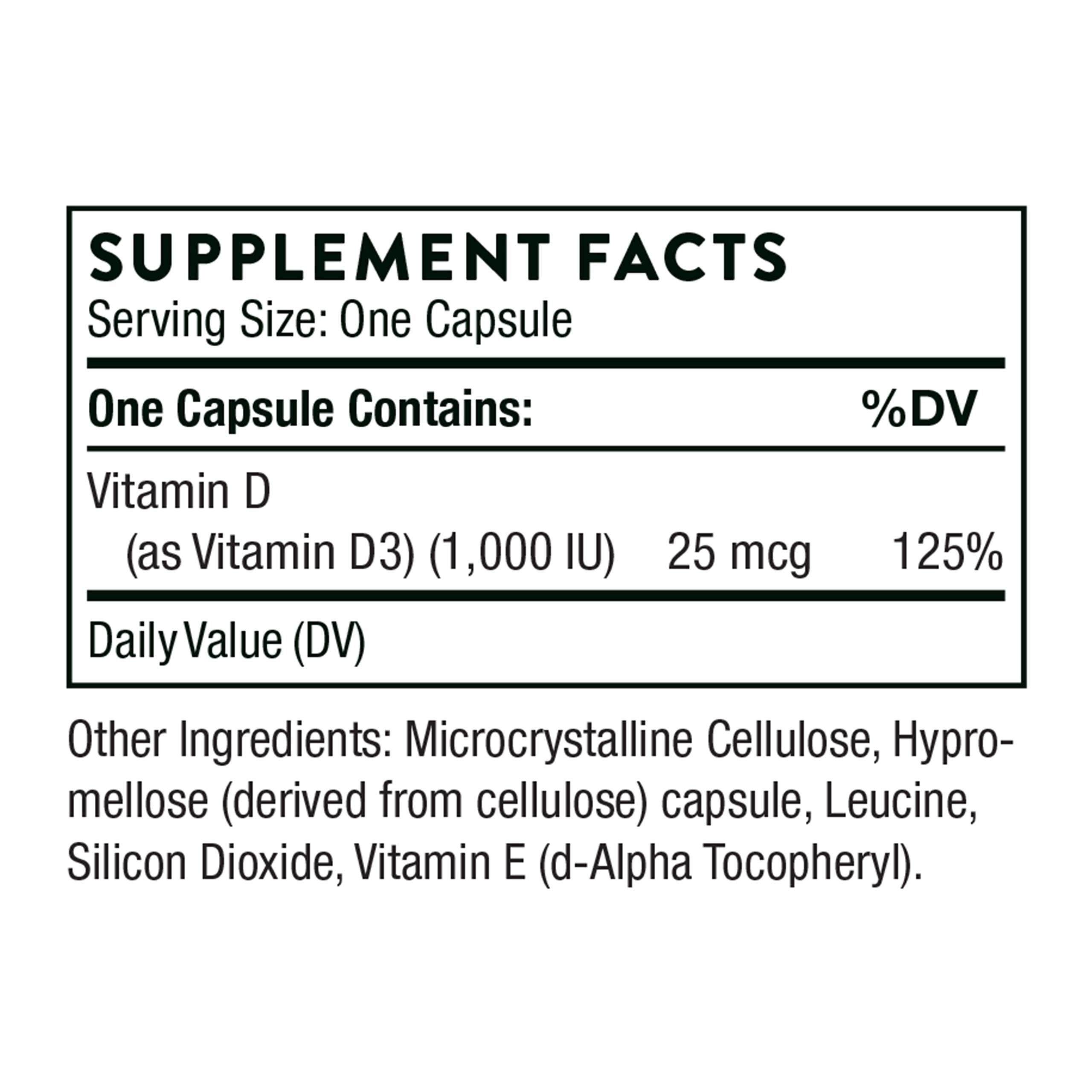 THORNE Vitamin D-1000 - Vitamin D3 Supplement - 1,000 IU - Support Healthy Bones THORNE buy supplements canada