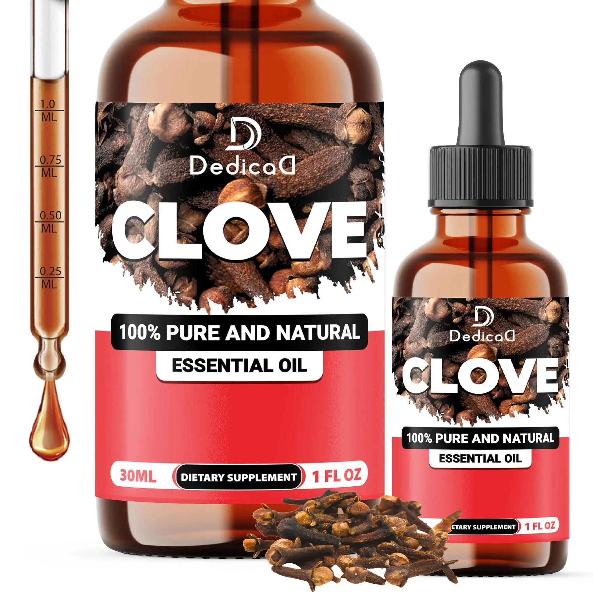 DEDICAD - 1 FL Oz - 30ml - Clove Essential Oil Supplement – for Toothache, Oral Care, Skin & Hair – Clove Oil Organic DEDICAD buy supplements canada