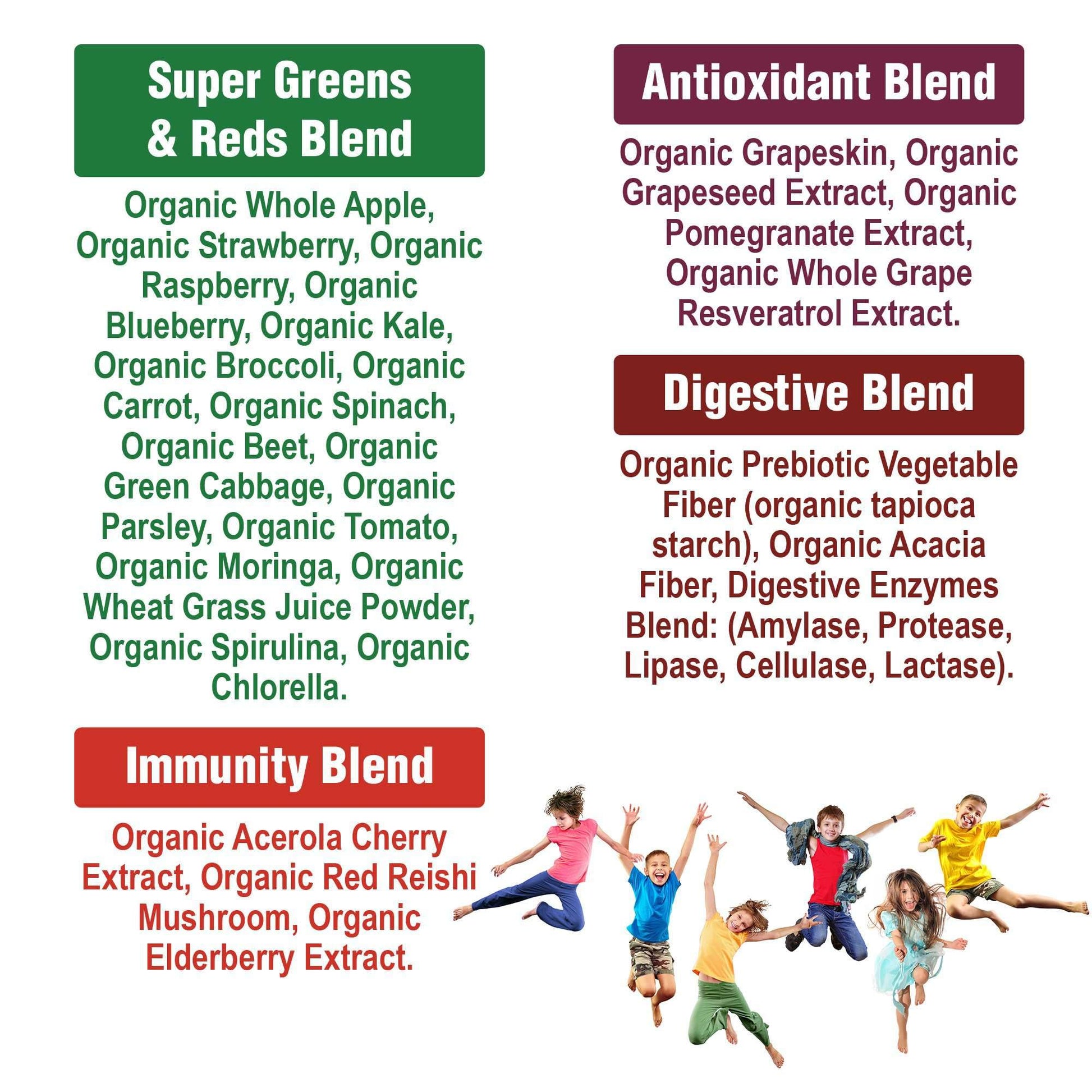 Kids Greens and Reds Superfood Powder. Best Tasting Organic Vegan Super Food Juice with 25+ Real Fruits and Vegetables. Gluten Free Real Food Vitamins. Green and Red Superfoods Supplement for Children Peak Performance buy supplements canada