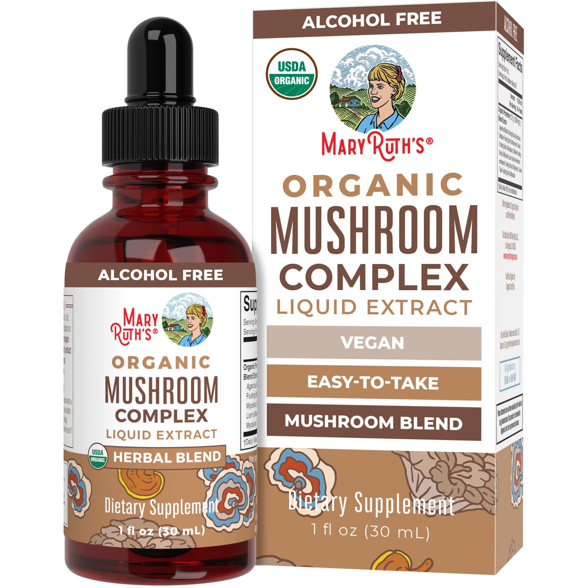 MaryRuth's Mushroom Complex | Lion's Mane | Turkey Tail | Reishi Mushroom | Shiitake Mushrooms | Alcohol Free | Mushroom Blend | Organic | Non-GMO | Vegan | 30 Servings MARYRUTH'S buy supplements canada