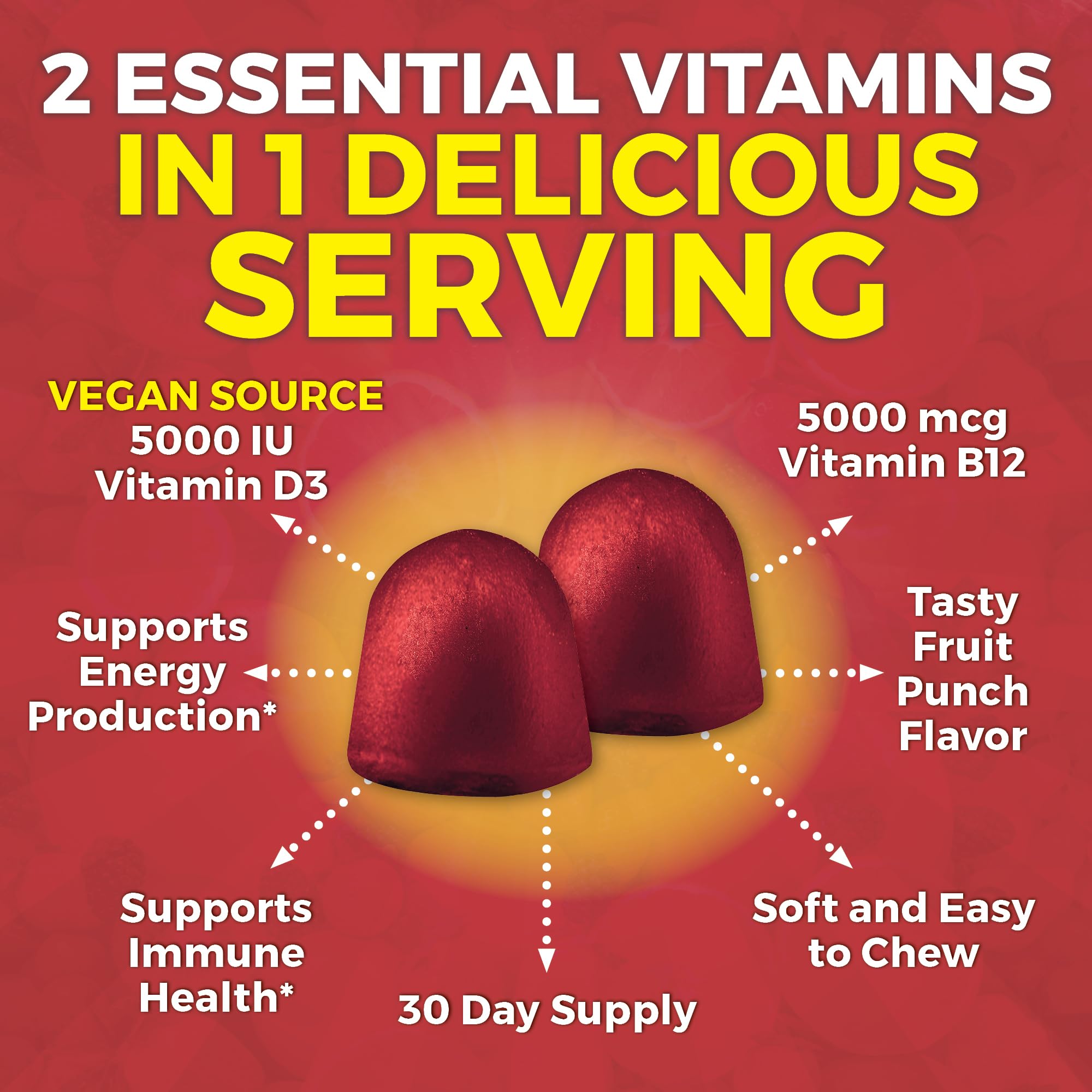 Viva Naturals Plant-Based B12 Gummies with Vitamin D3 - Chewable 5000mcg B12 Viva Naturals buy supplements canada