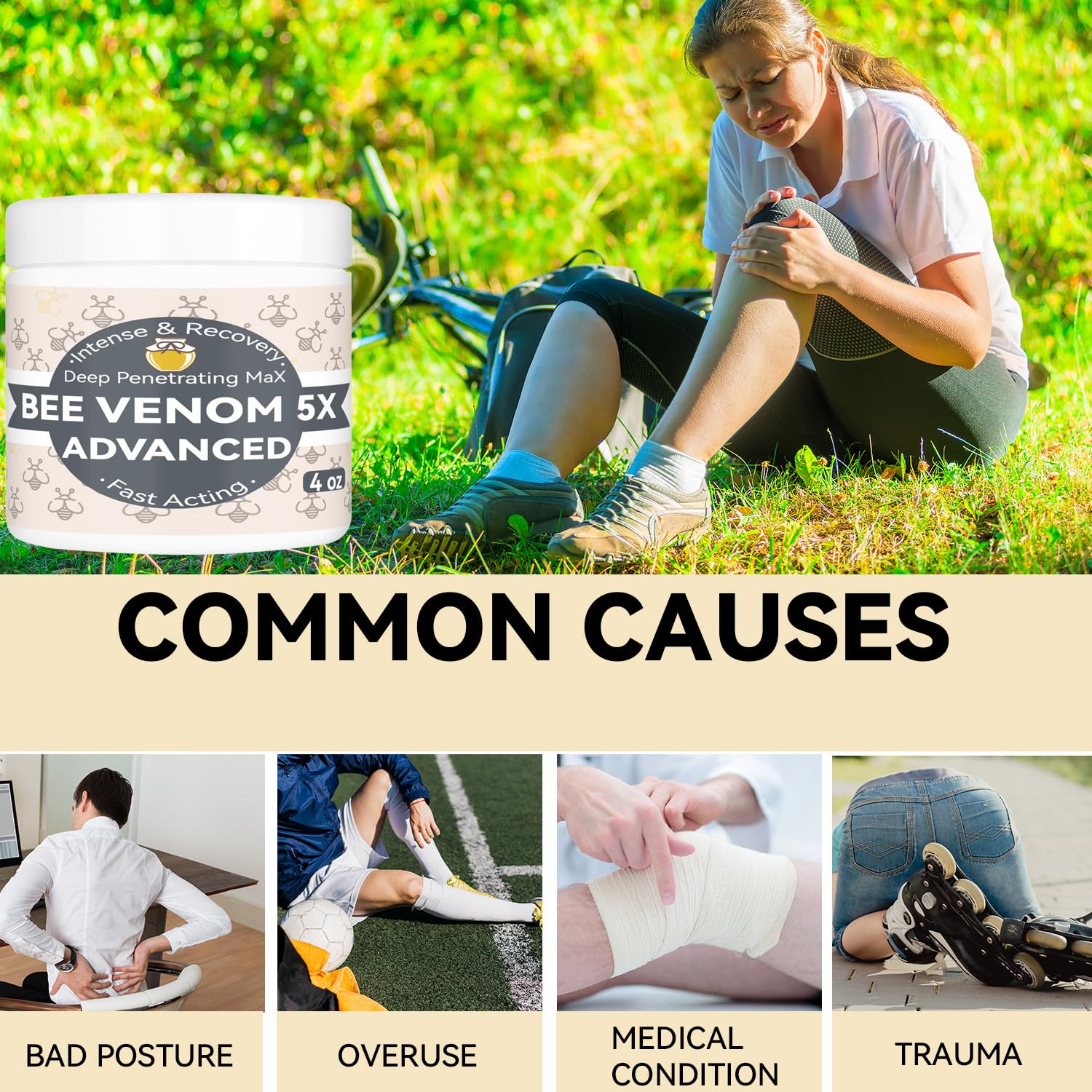 Benolixia Bee Venom Bone Cream, Bee Venom Joint Gel, Professional Bee Venom Joint Gel, Bee Venom Advanced Joint and Bone Cream for Back, Neck, Hands, Knee, Feet Benolixia buy supplements canada