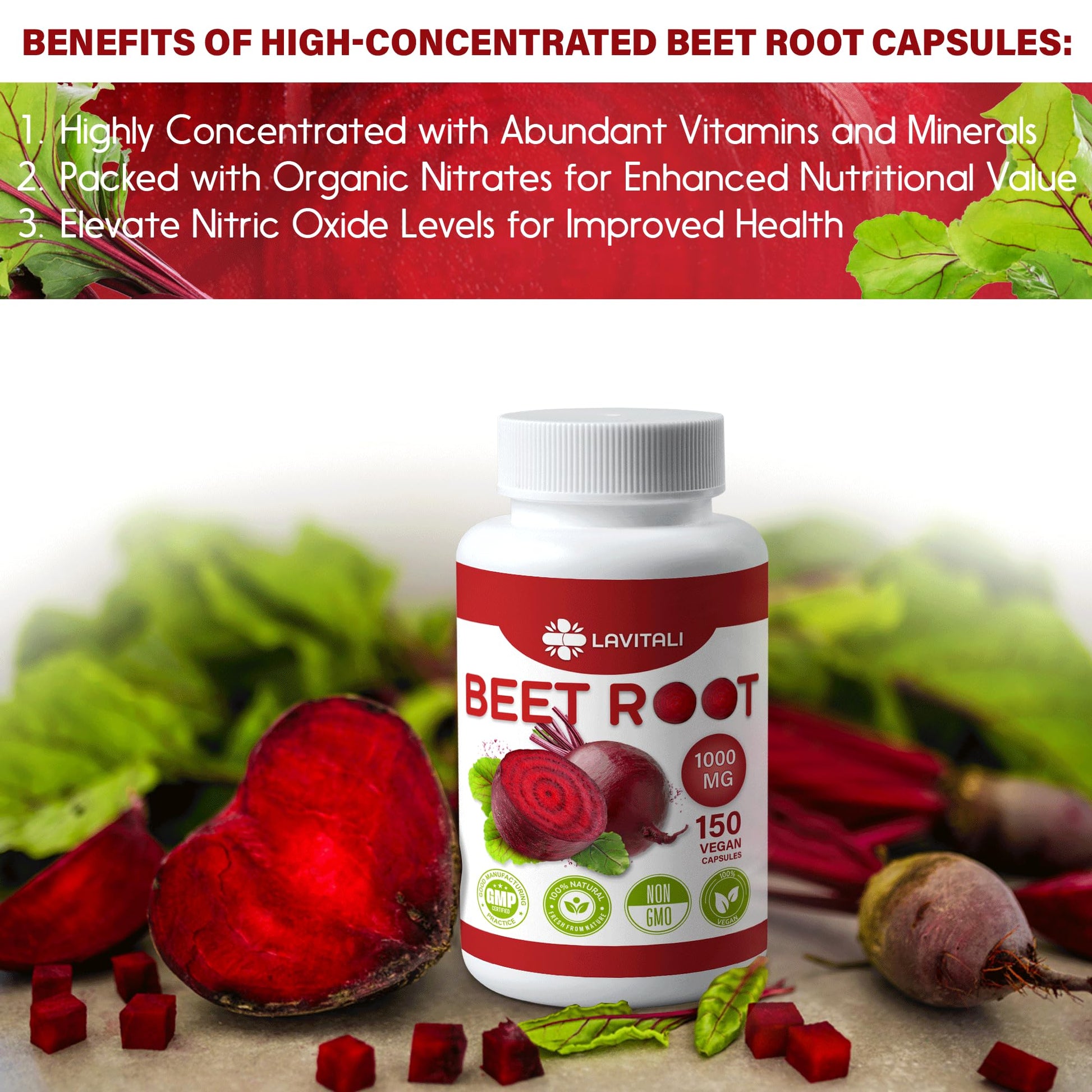 LaVitali 275 Beet Root Extract Capsules, 1000mg per Serving, High Concentrated Herbal LaVitali buy supplements canada