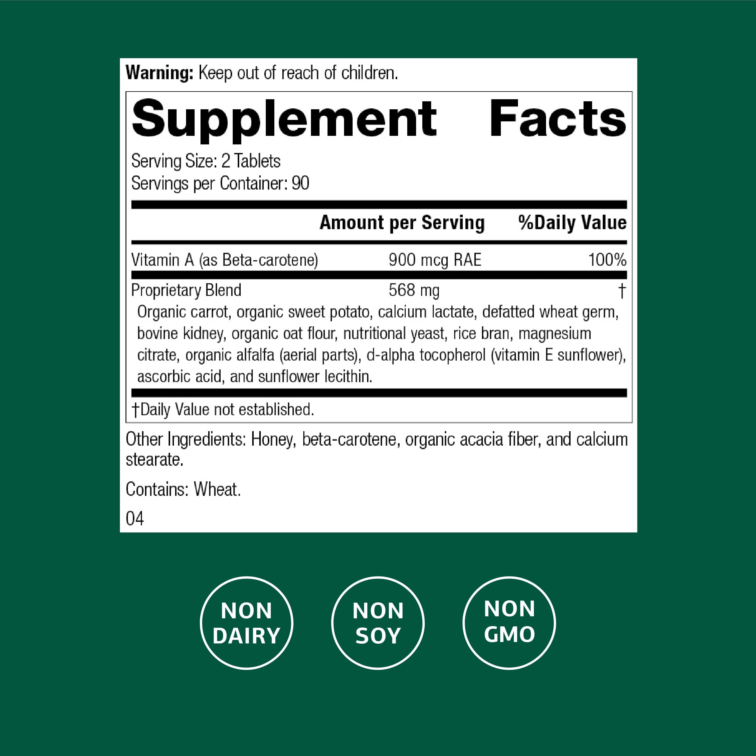 Standard Process Cataplex A - Supports Eye Health & Mucous Membranes - Supports Healthy Vision & Provides Antioxidant Vitamin A - Non-Dairy & Non-Soy - 180 Tablets Standard Process Inc. buy supplements canada