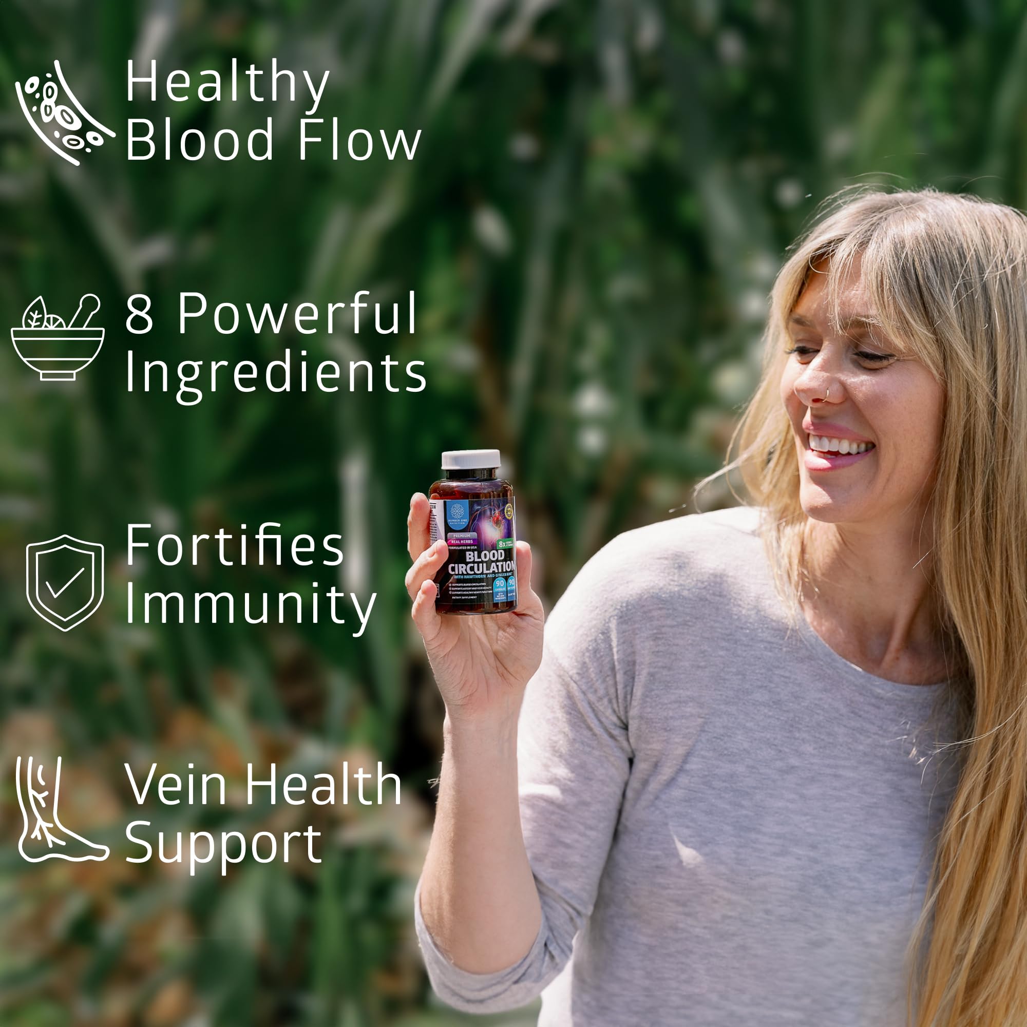 Number One Nutrition Premium Blood Circulation Supplement for Women and Men [8 Powerful Herbs & Vitamins] All Natural Blood Flow Supplement with Hawthorn, Butchers Broom and Cayenne Pepper, 90 Caps Number One Nutrition buy supplements canada