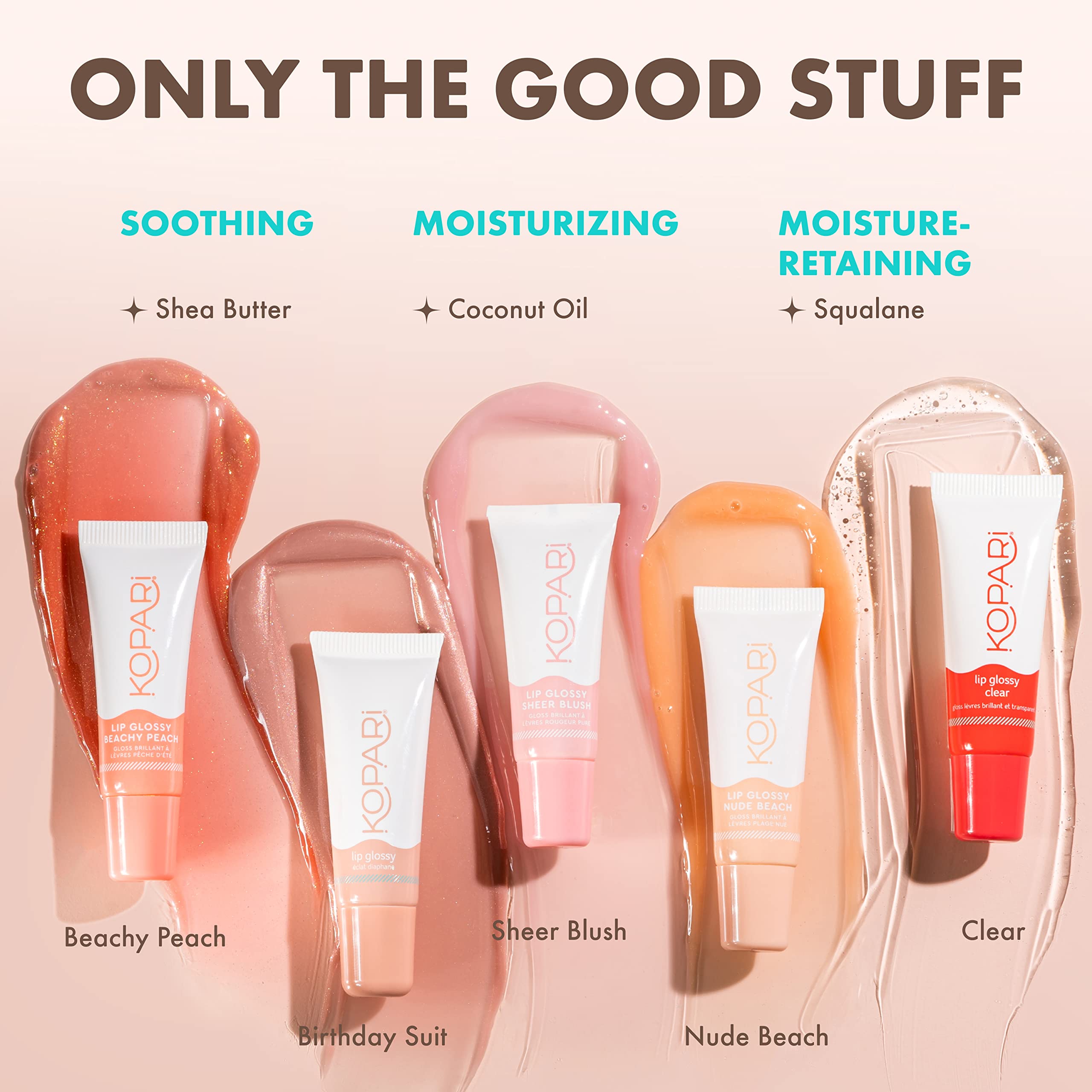 Kopari Coconut Lip Glossy | Nude Tint Birthday Suit | Vegan Hydrating Moisturizing Lip Oil Vitamin E Shea Butter Long Wear High Shine Non Sticky | Clean Plant Based Non Toxic Balm Paraben Free Kopari buy supplements canada