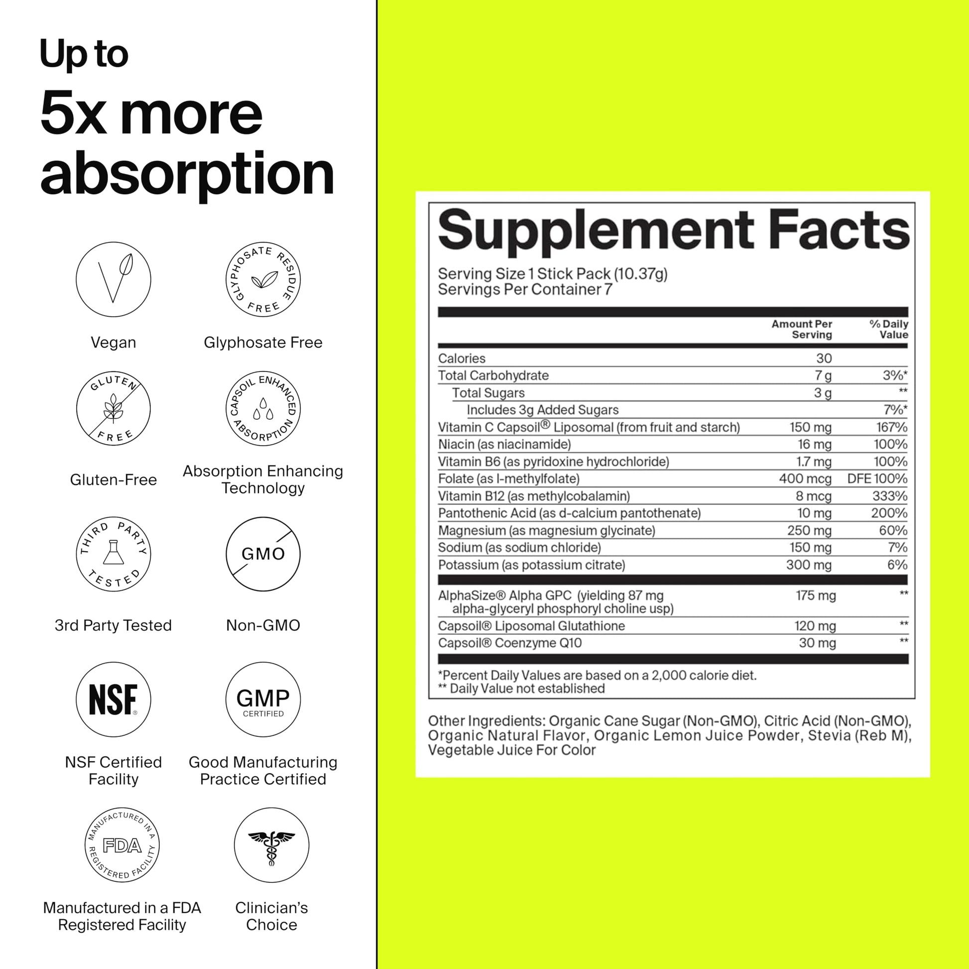 The Absorption Company Electrolyte Powder Packets - Workout Recovery & Hydration Drink Mix with Liposomal Glutathione, Vitamin C & Methylated B Vitamins The Absorption Company buy supplements canada