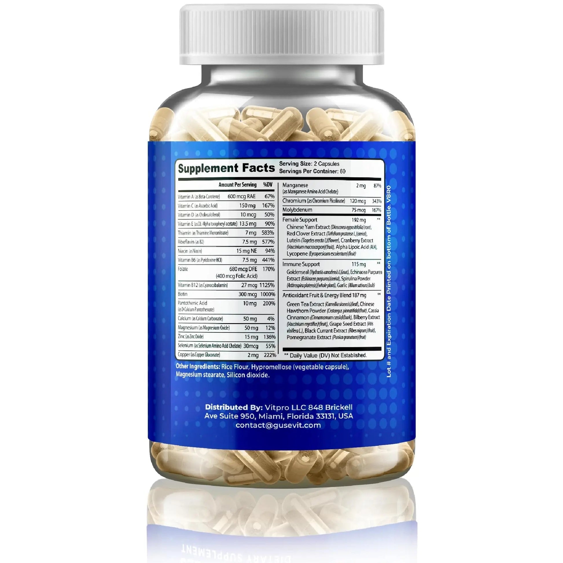 Gusevit 37-in-1 Women's Multivitamin for Immune & Stress Support, Energy Booster, Bone & Skin Health & Hair Growth | Gusevit buy supplements canada
