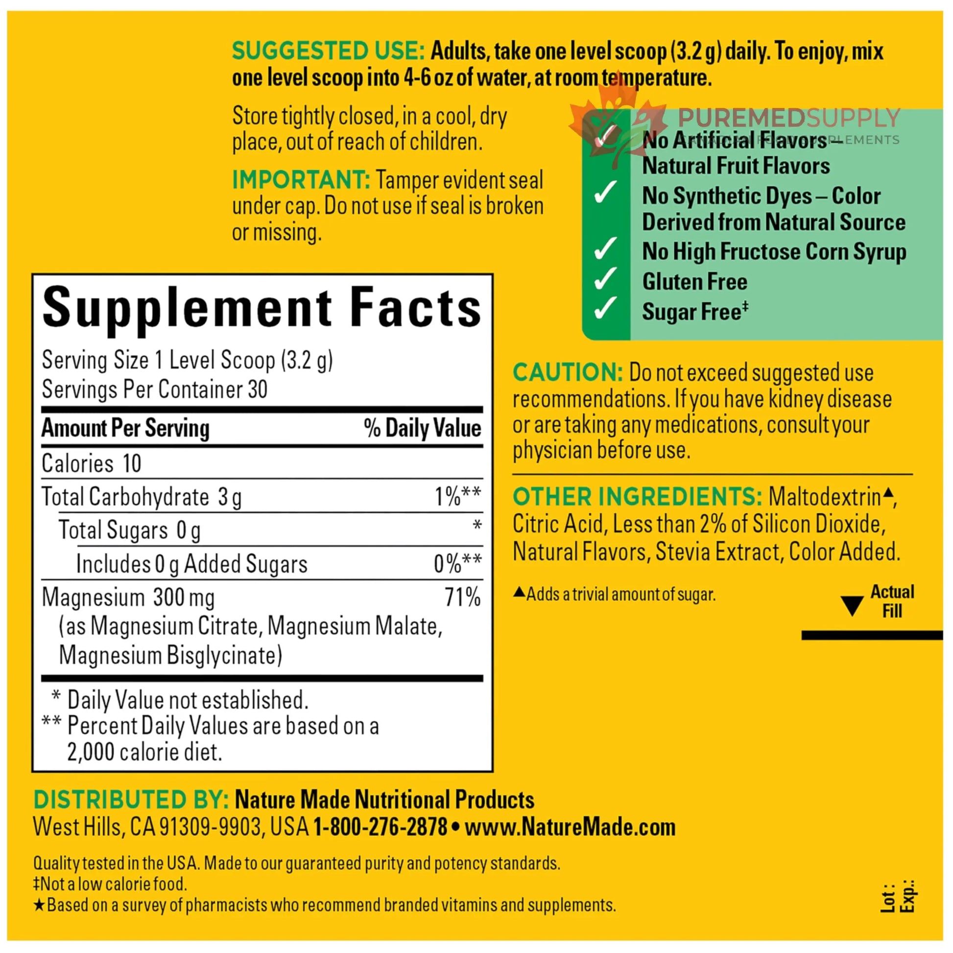 Nature Made High Absorption Magnesium Complex Drink Mix Powder, Magnesium Citrate, Glycinate & Malate 3-in-1 Blend, Pink Lemonade Flavor, 96 g, 30 Day Supply Nature Made buy supplements canada