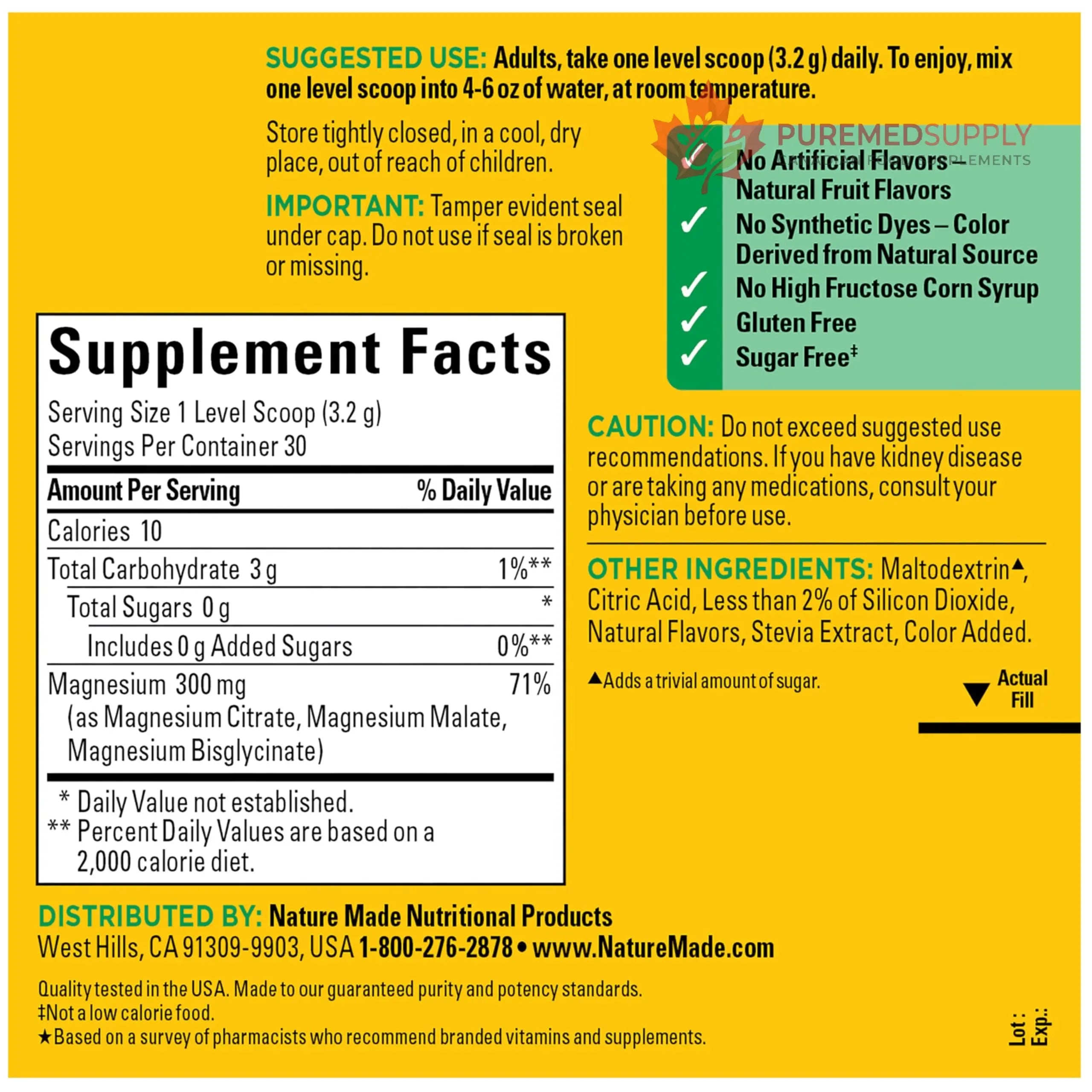 Nature Made High Absorption Magnesium Complex Drink Mix Powder, Magnesium Citrate, Glycinate & Malate 3-in-1 Blend, Pink Lemonade Flavor, 96 g, 30 Day Supply Nature Made buy supplements canada