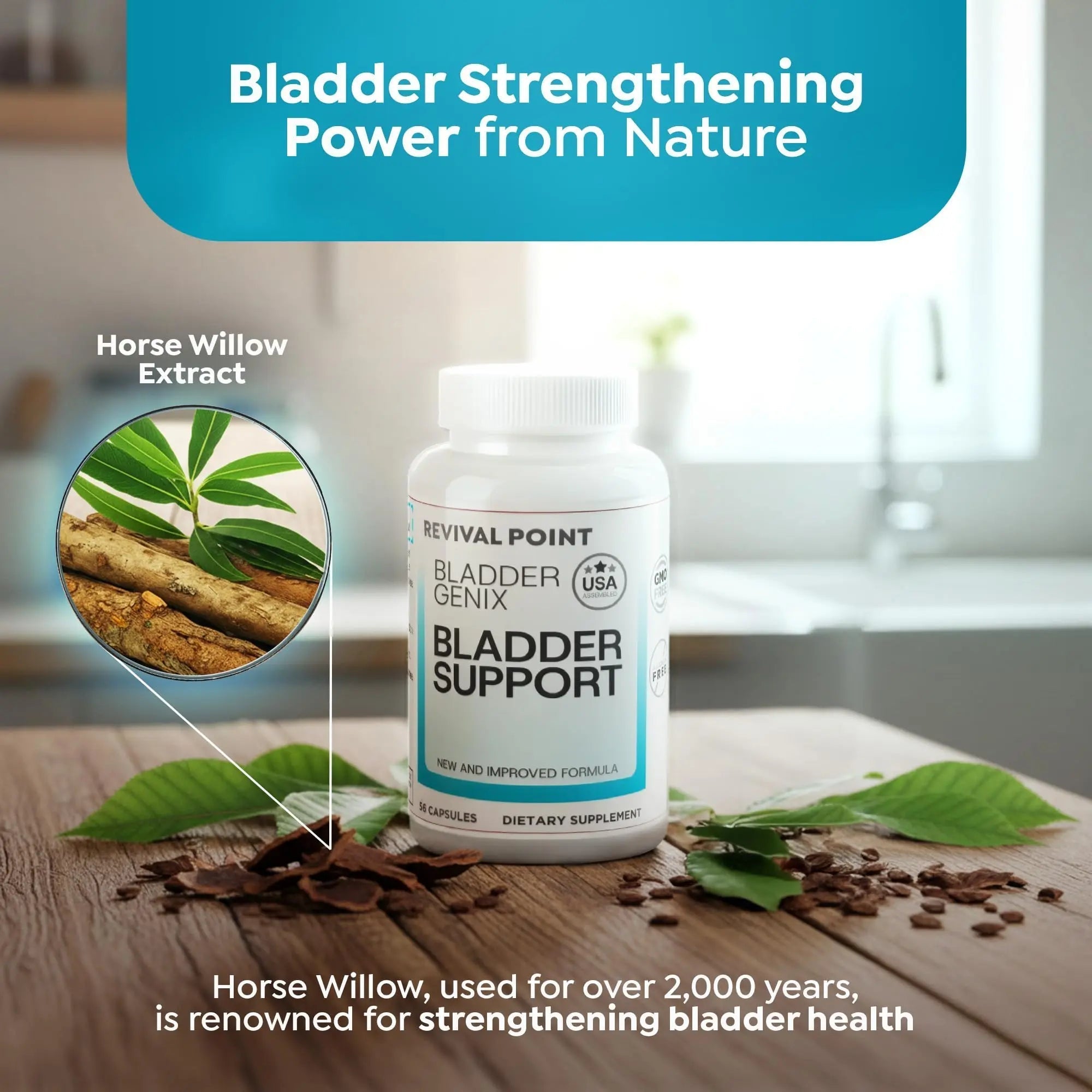 Bladdergenix Bladder Control Supplement for Women and Men – Natural Urinary Urgency & Frequency Support – Crataeva Nurvala & Lindera Aggregata Herbal Blend for Bladder Health – 56 Capsules Revival Point buy supplements canada