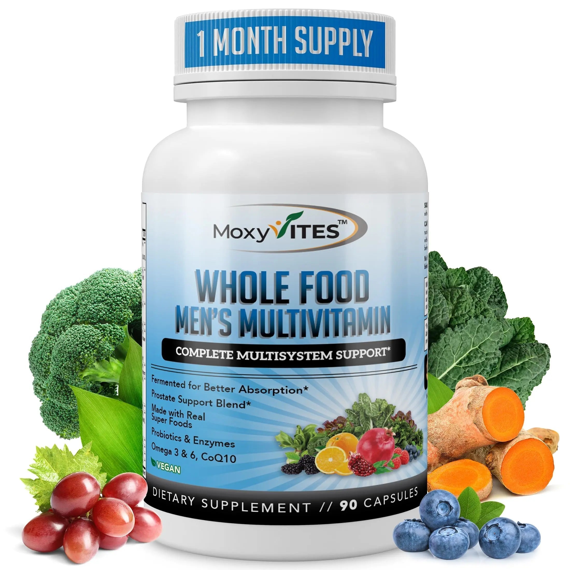 Methylated Mens Multivitamins - Daily Mens Vitamins with 44 Organic Whole Food - Multivitamin for Men with Iron & Fermented Nutrients MoxyVites buy supplements canada