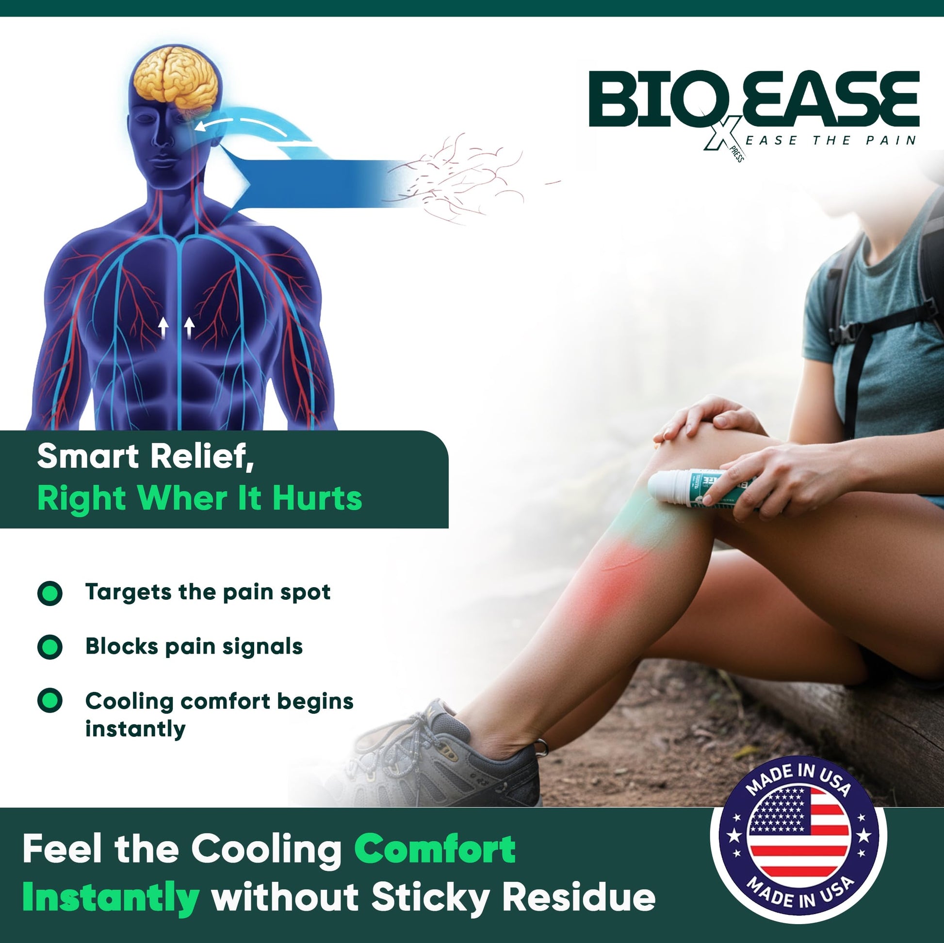 BioXPressEase Fast-Acting Hemp Pain Relief Roll On - Highly Effective, Cool & Topical Pain Relief Extra Strength for Muscle, Joint, & Back – Easy Roll On Maximum Strength - Made in USA BIOXPRESSEASE buy supplements canada