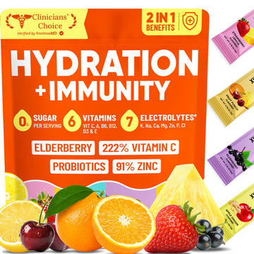 Venture Pal 2-in-1 Hydration + Immune Electrolytes Powder Packets with 7 Electrolytes & 6 Vitamins, Elderberry, Turmeric, Echinacea | Liquid Daily IV Drink Mix Venture Pal buy supplements canada