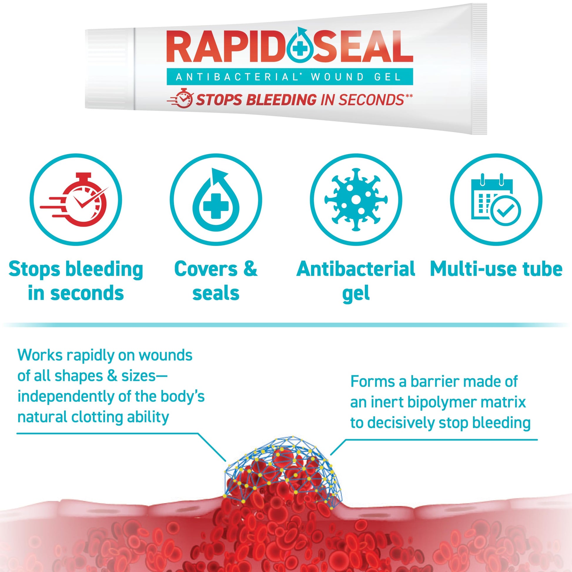Rapid-Seal Wound Gel (1 Count) | Stops Bleeding in Seconds, Ideal for Cuts Rapid-Seal buy supplements canada