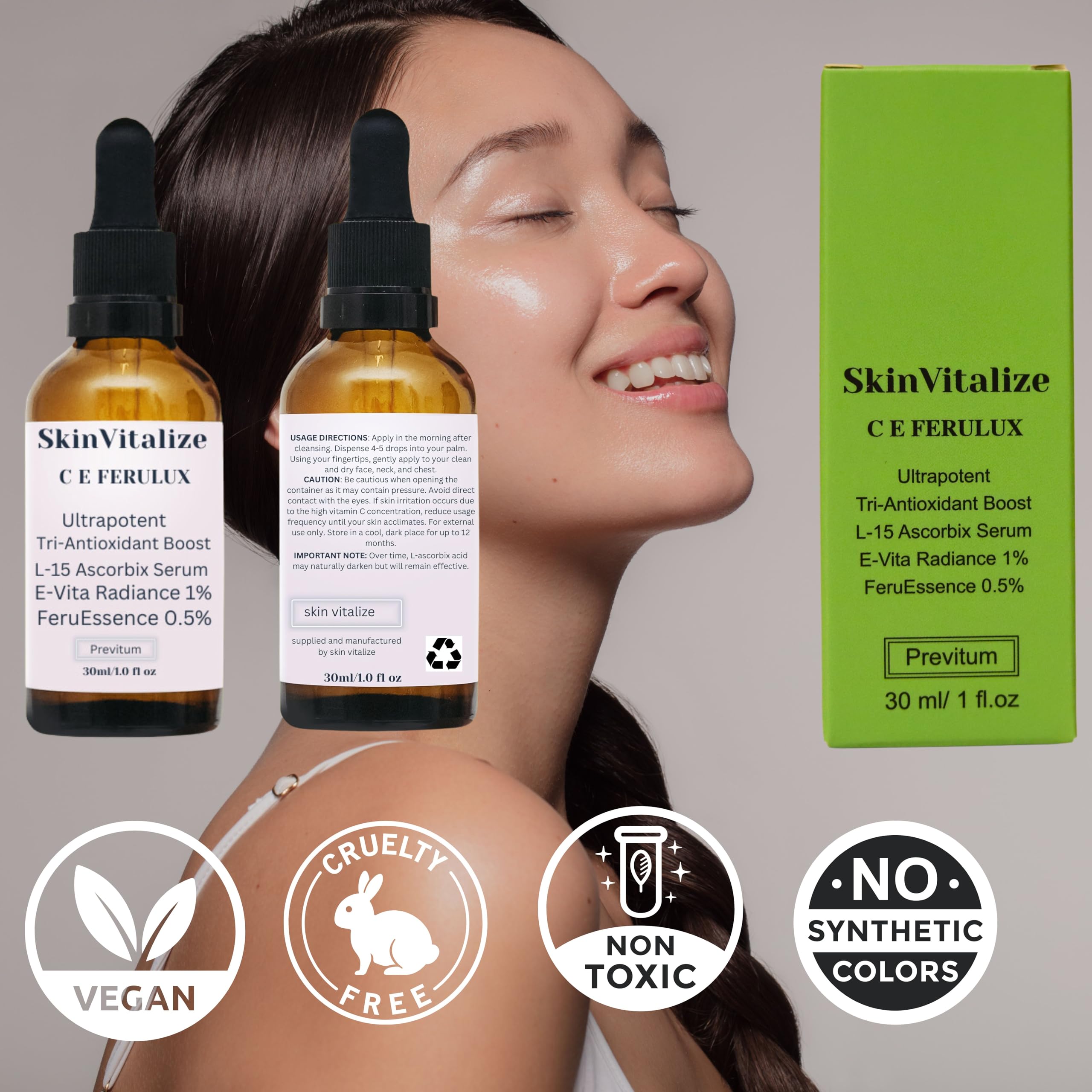 SkinVitalize C E ferulux Vitamin C Serum - 30ml: Advanced Formula for Fighting with Wrinkles Msupps.com buy supplements canada