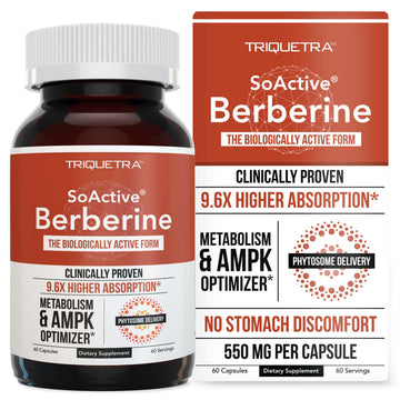 SoActive Berberine 550mg: 9.6X Higher Absorption, Clinically Proven Most Effective Triquetra Health buy supplements canada