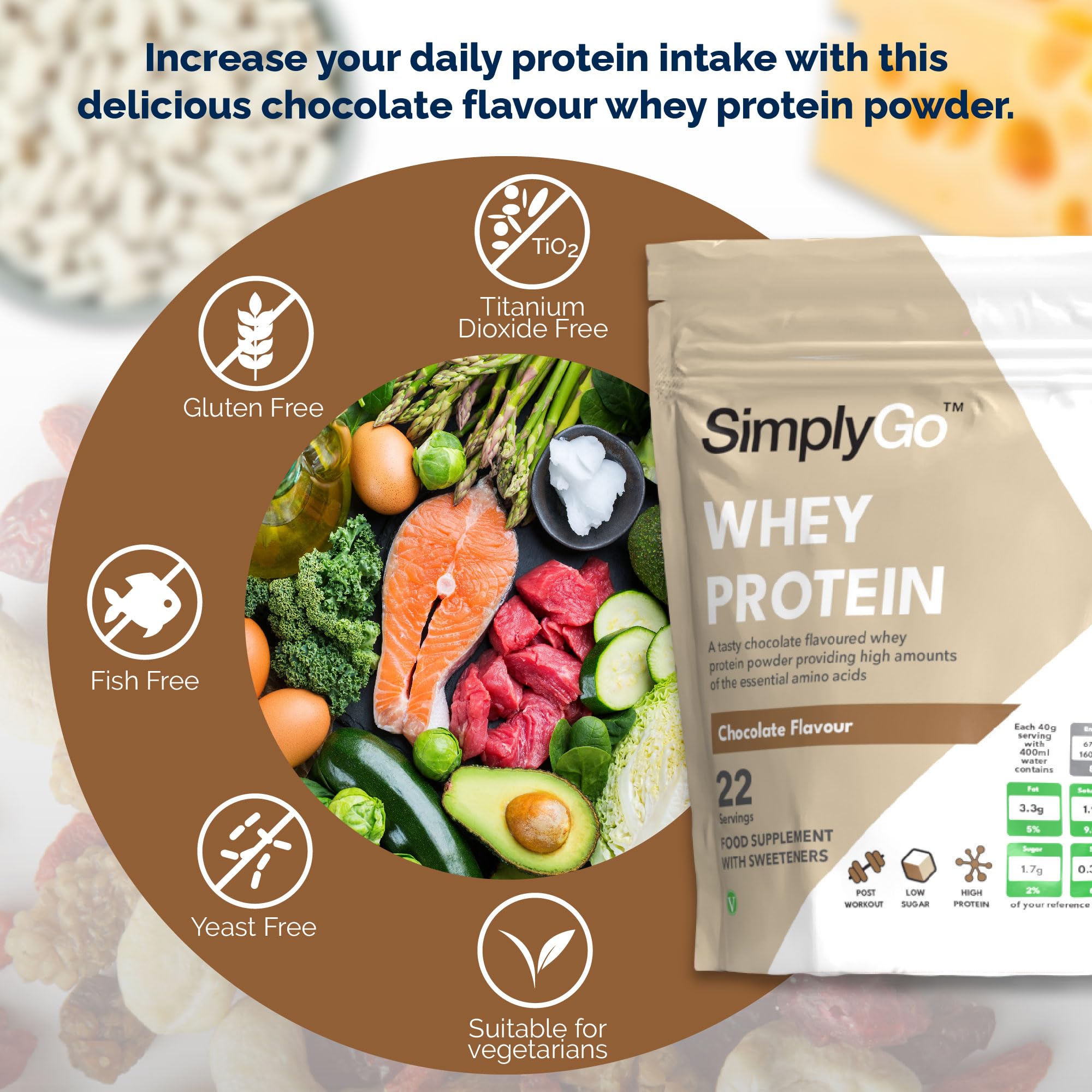 SimplyGo Whey Protein 900g Chocolate Flavour Simply Supplements buy supplements canada