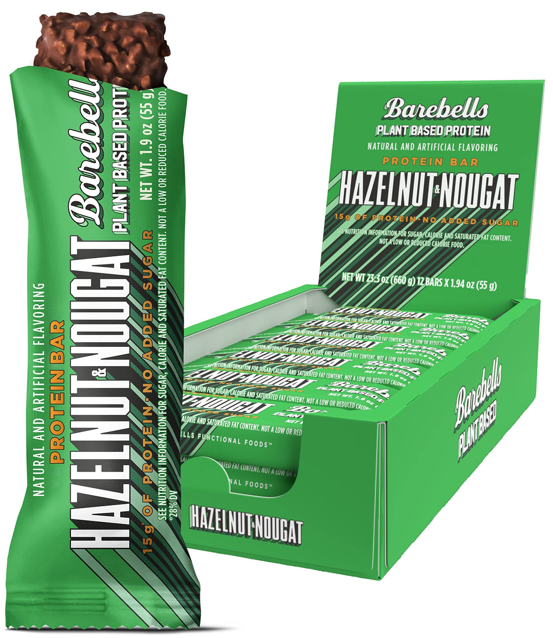 Barebells Vegan Protein Bars Hazelnut & Nougat - 12 Count, 1.9oz Bars - Features Plant BAREBELLS buy supplements canada