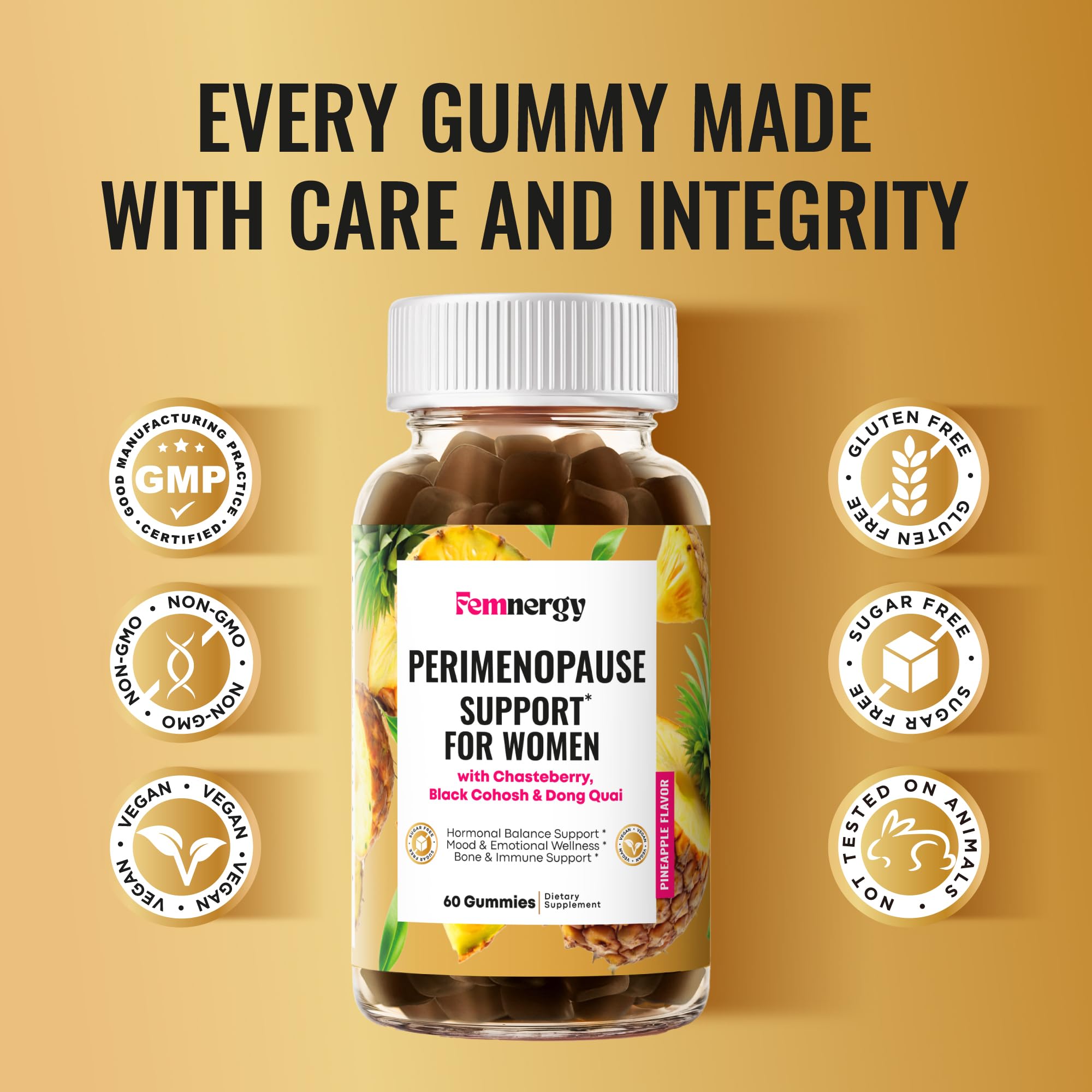 Femnergy Perimenopause Support Gummies for Women - Menopause Relief Estrogen & Hormone Balance Supplement with Black Cohosh Chasteberry Vitamins D3 B6 for Hot Flashes Night Sweats & Mood Swings Femnergy buy supplements canada