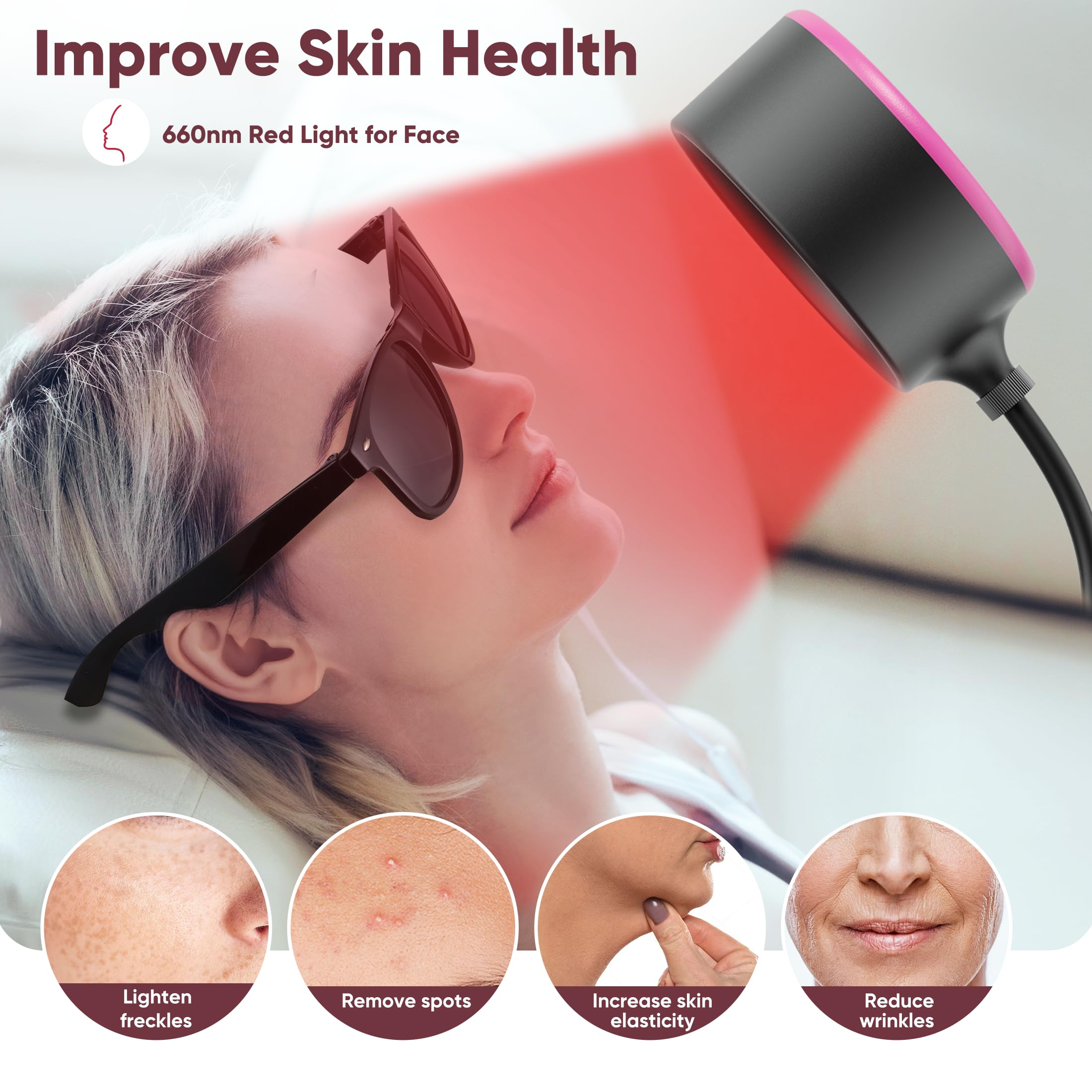 Caromolly Red Light Device Lamp, 660nm Red Light and 850nm Near-Infrared Light Combo Caromolly buy supplements canada