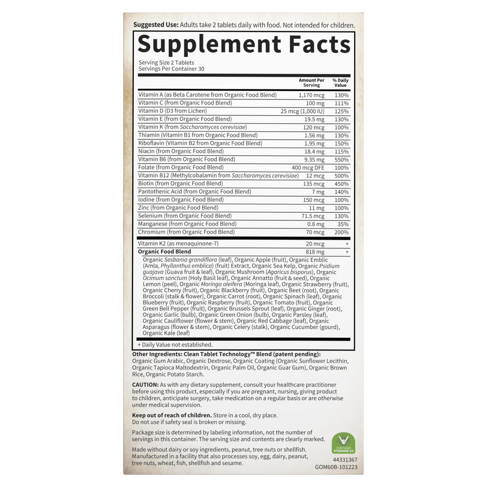 Garden of Life Organics Whole Food Multivitamin for Men, 60 Tablets, Vegan Mens Vitamins and Minerals for Health and Well-Being Garden of Life buy supplements canada