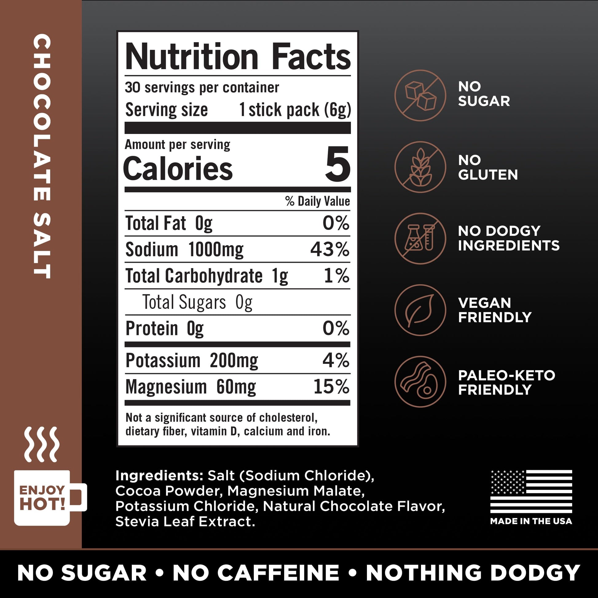 LMNT Zero Sugar Hot Chocolate or Coffee Mixer - Chocolate Salt | Drink Mix | 30-Count Drink LMNT buy supplements canada