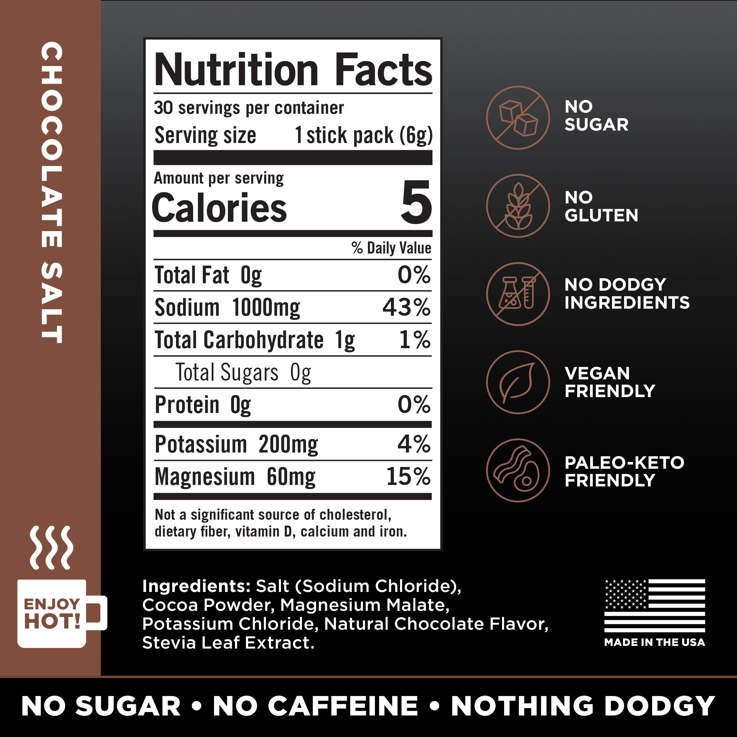 LMNT Zero Sugar Hot Chocolate or Coffee Mixer - Chocolate Salt | Drink Mix | 30-Count Drink LMNT buy supplements canada