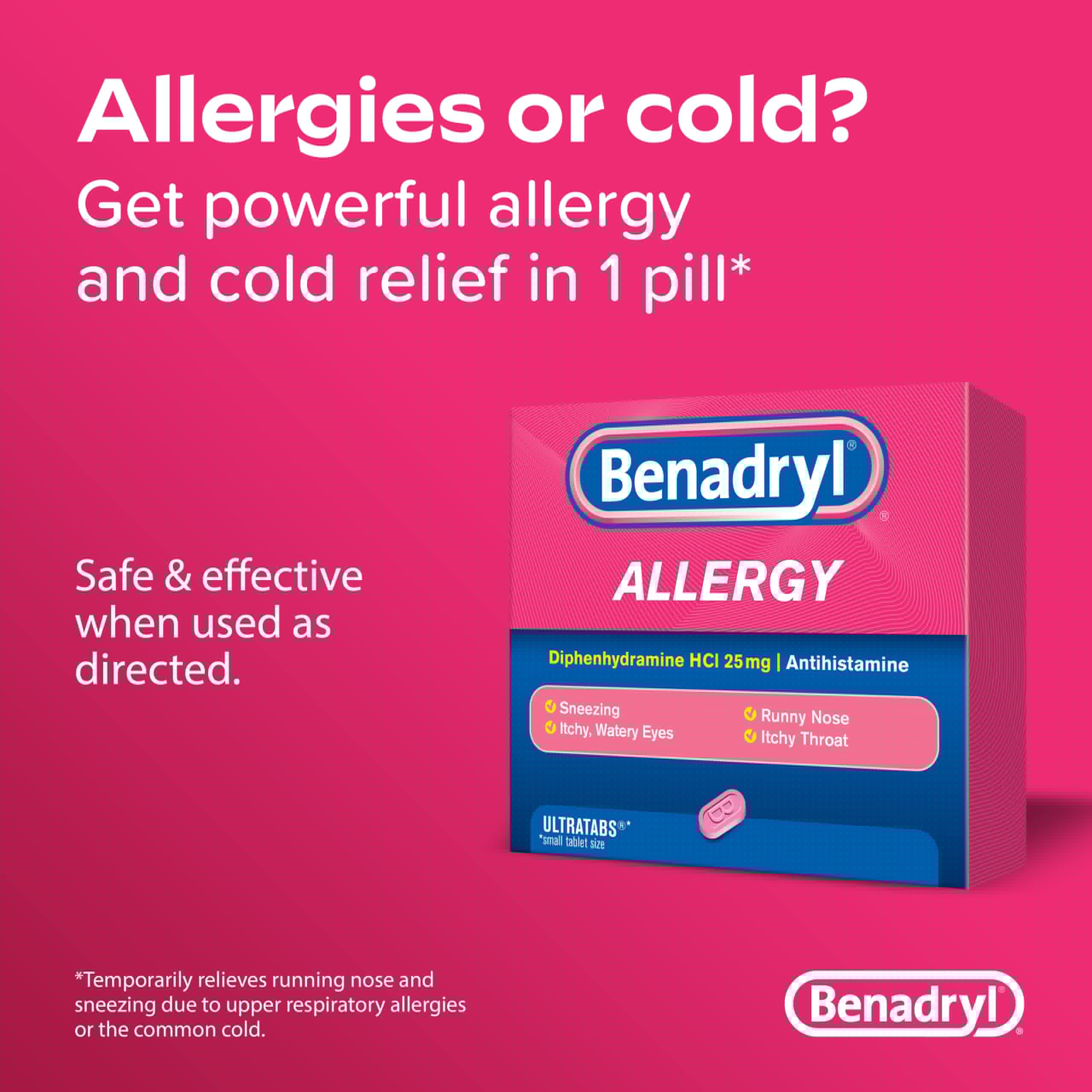 Benadryl Ultratabs Antihistamine Allergy Relief Tablets with 25 mg Diphenhydramine HCl, 100 ct and Tylenol Extra Strength Pain Reliever Rapid Release Gels with 500 mg Acetaminophen, 100 ct Tylenol buy supplements canada