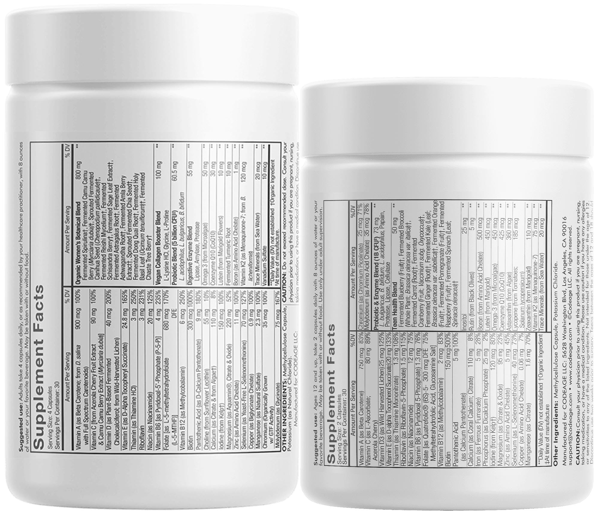 Codeage Immune Support Bundle Multivitamin for Women + Multivitamin for Teens Codeage buy supplements canada