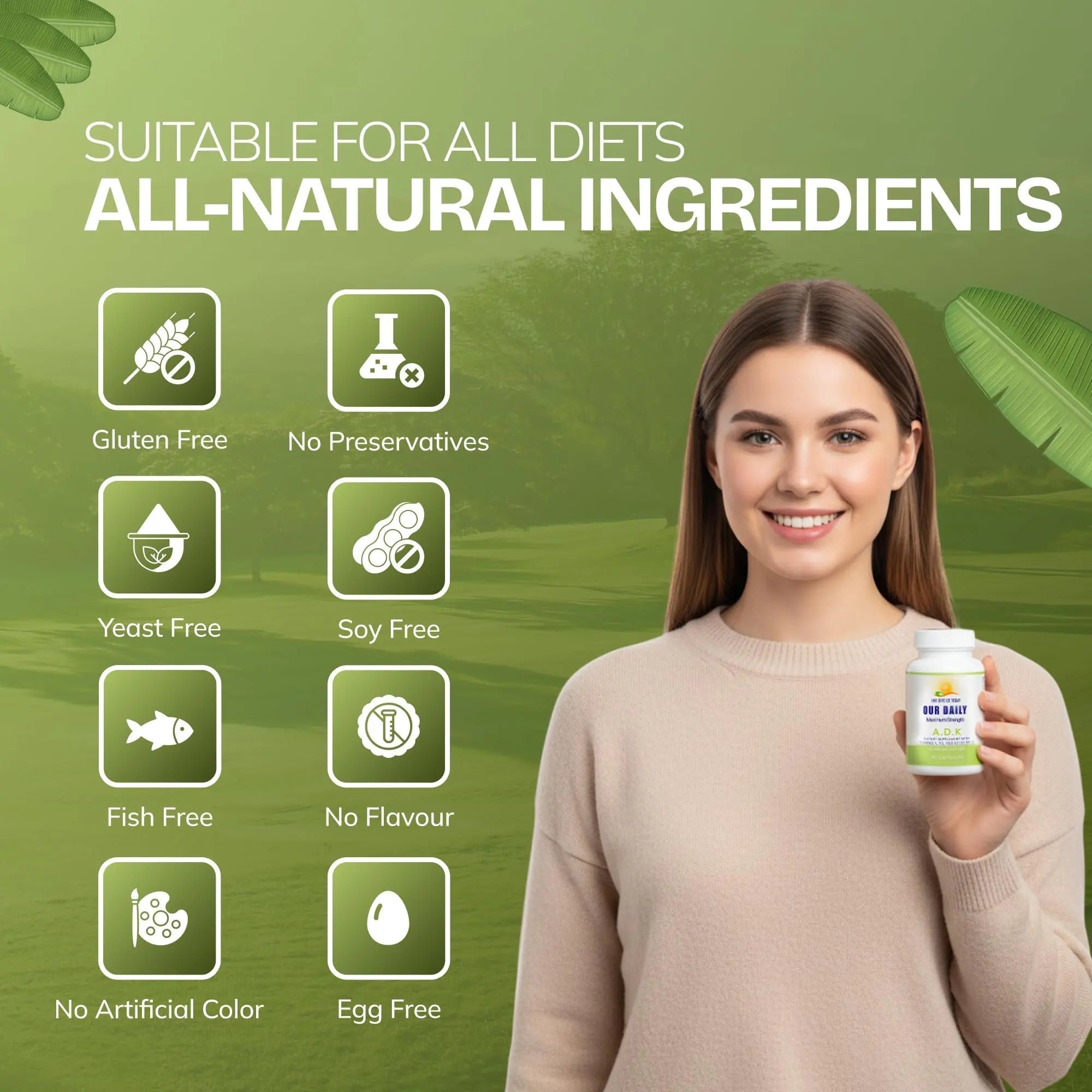 Daily Vites, ADK Vitamin Supplement 5000 IU, 90 Capsules - 3 Months Supply - High Potency Vitamin A, D3 & K2 (MK-7) - Physician Formulated ADK for Bone, Heart AND GIVE US TODAY OUR DAILY buy supplements canada