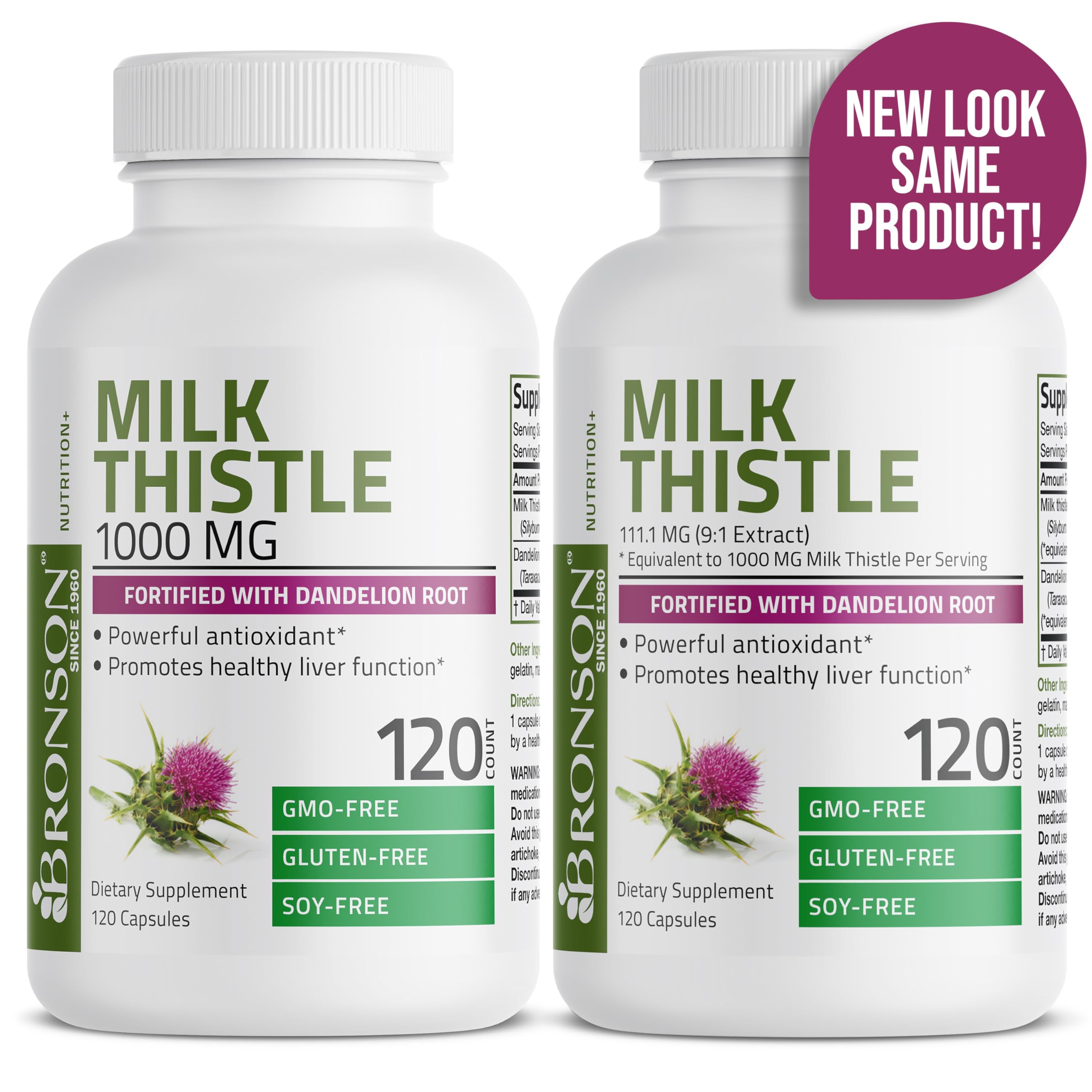 Bronson Milk Thistle Silymarin Marianum & Dandelion Root Liver Health Support Bronson buy supplements canada