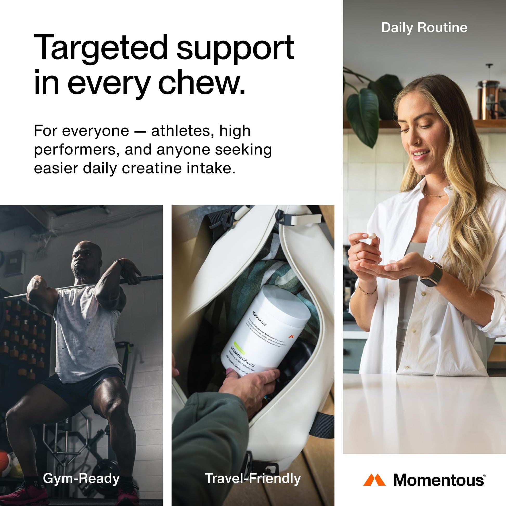 Momentous Creatine Chews - Creatine Monohydrate - Supports Strength, Lean Muscle, & Recovery for Men & Women - NSF Certified for Sport - 150 Chewable Tablets - Lemon Lime Momentous buy supplements canada