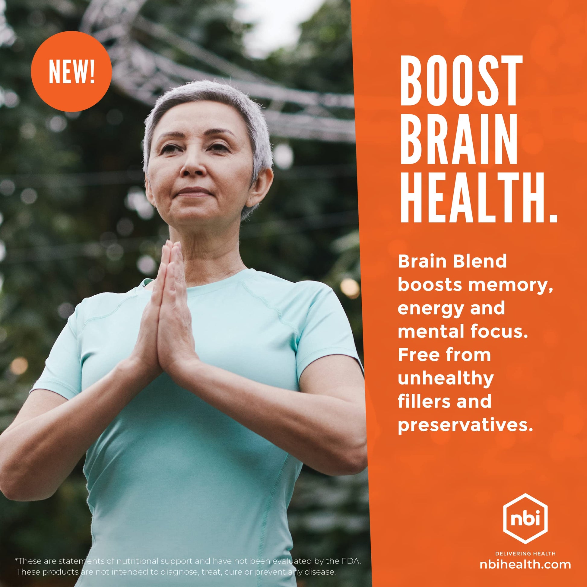 NBI Brain Blend for Memory, Focus, Concentration, Cognitive Function for Men & Women | Caffeine-Free with ALCAR, Alpha Lipoic Acid, Huperzine A, Turmeric | Nootropic | 120ct Capsules NBI buy supplements canada